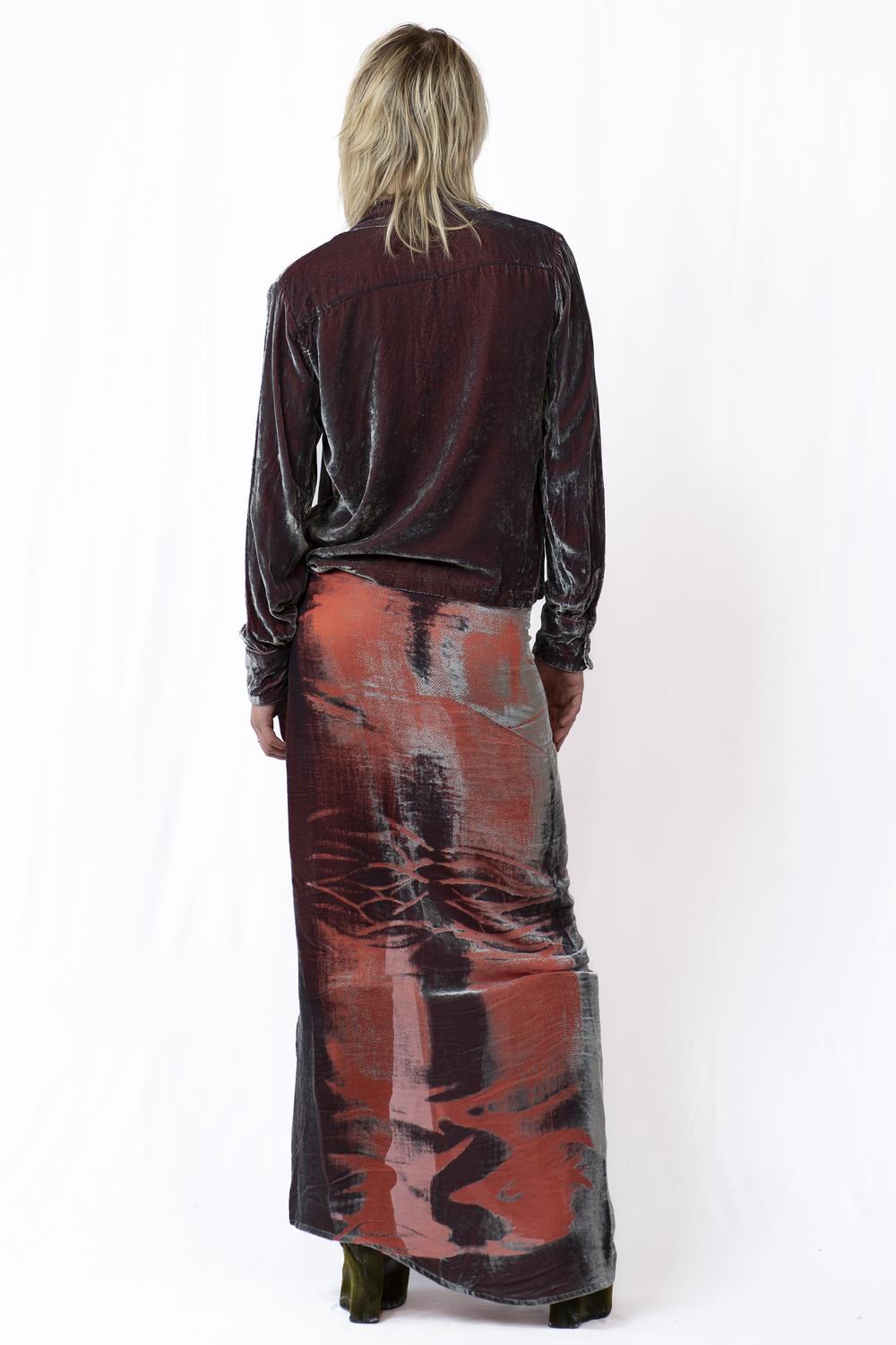 Silk Velvet Shirt
With Scarf Collar