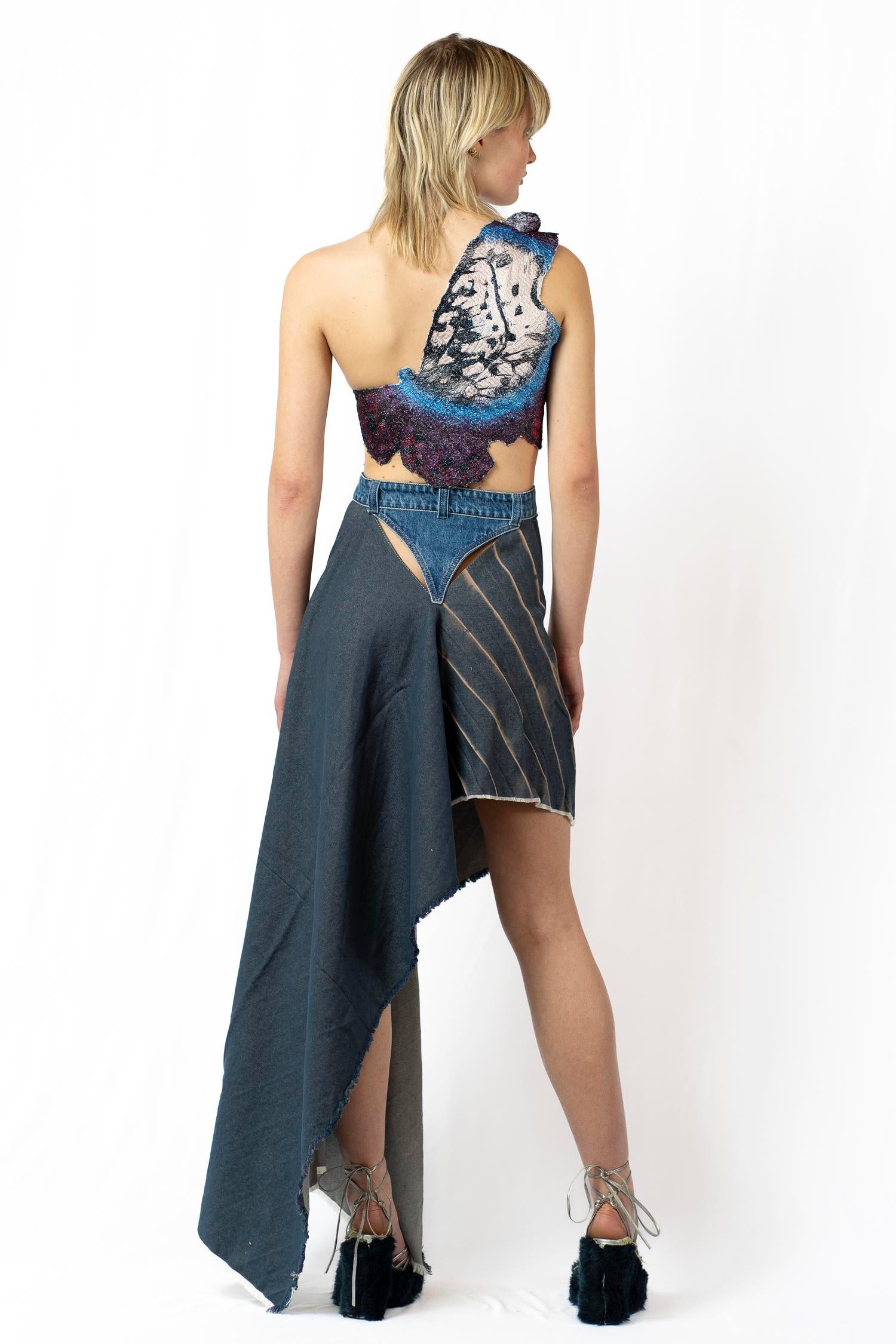 Embroidered butterfly top