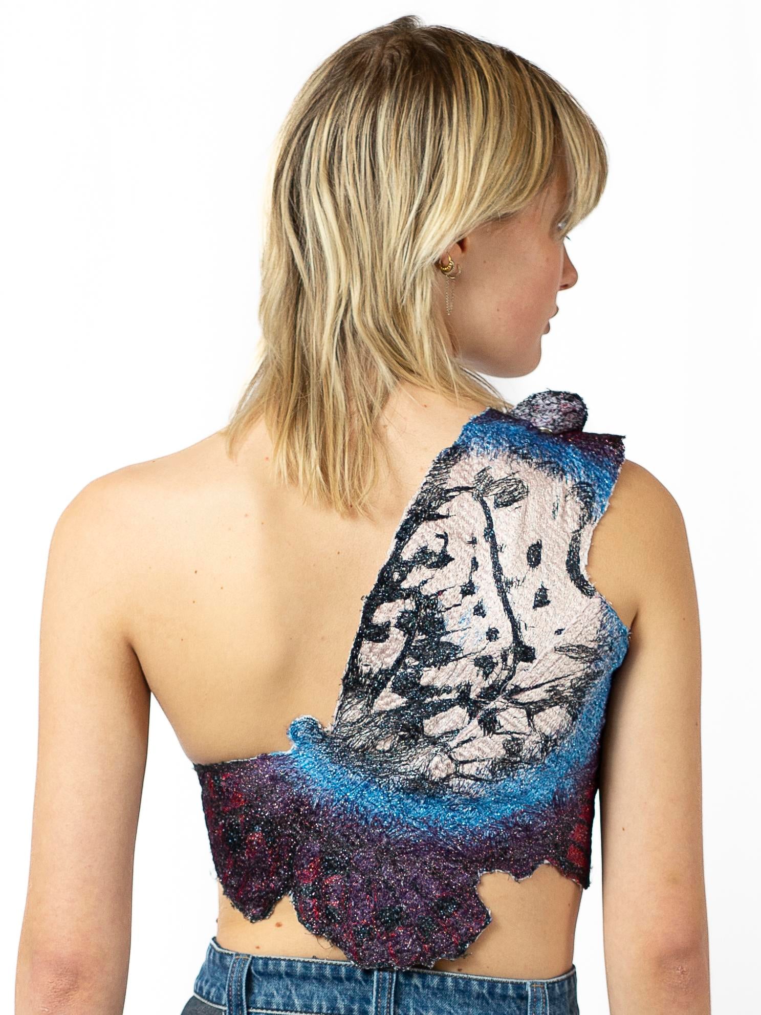 Embroidered butterfly top
