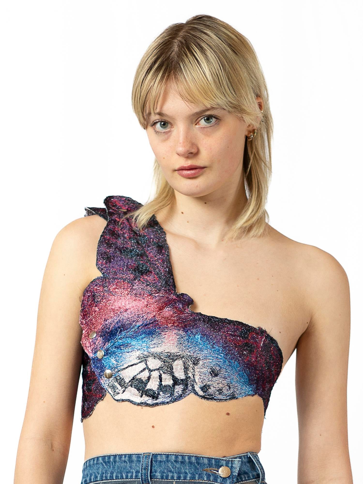 Embroidered butterfly top