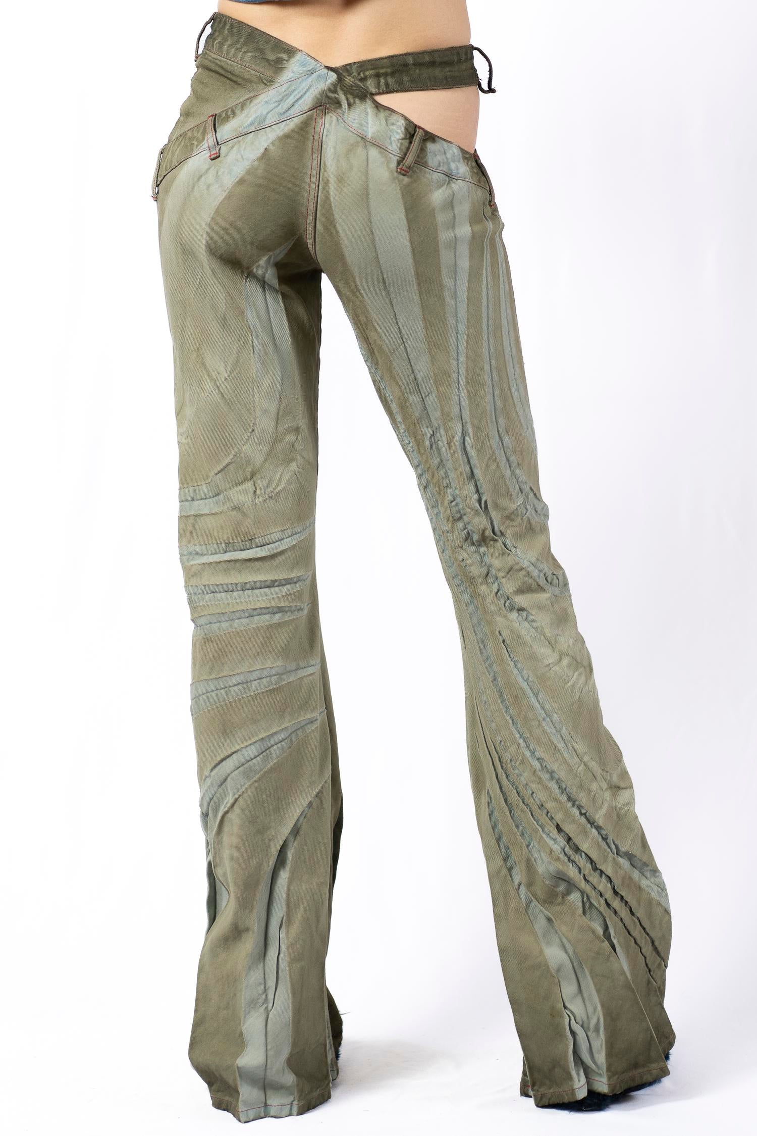 Tribal bias cut jean