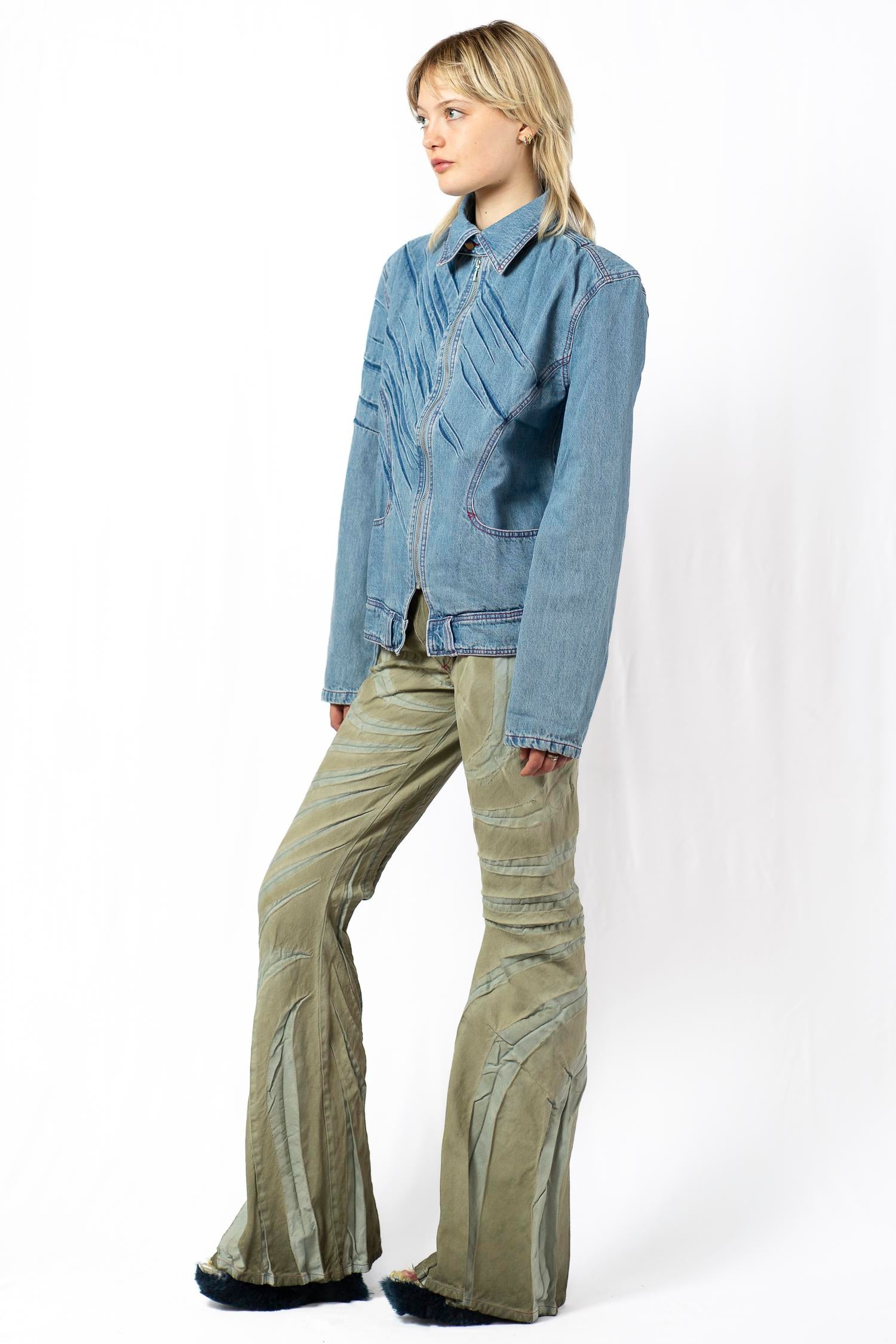 Tribal bias cut jean