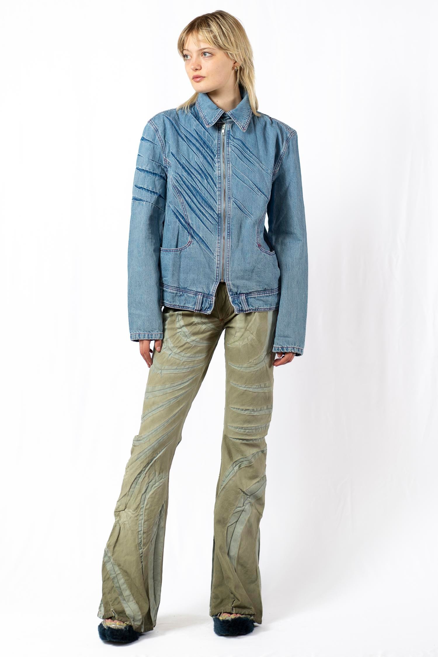 Tribal bias cut jean