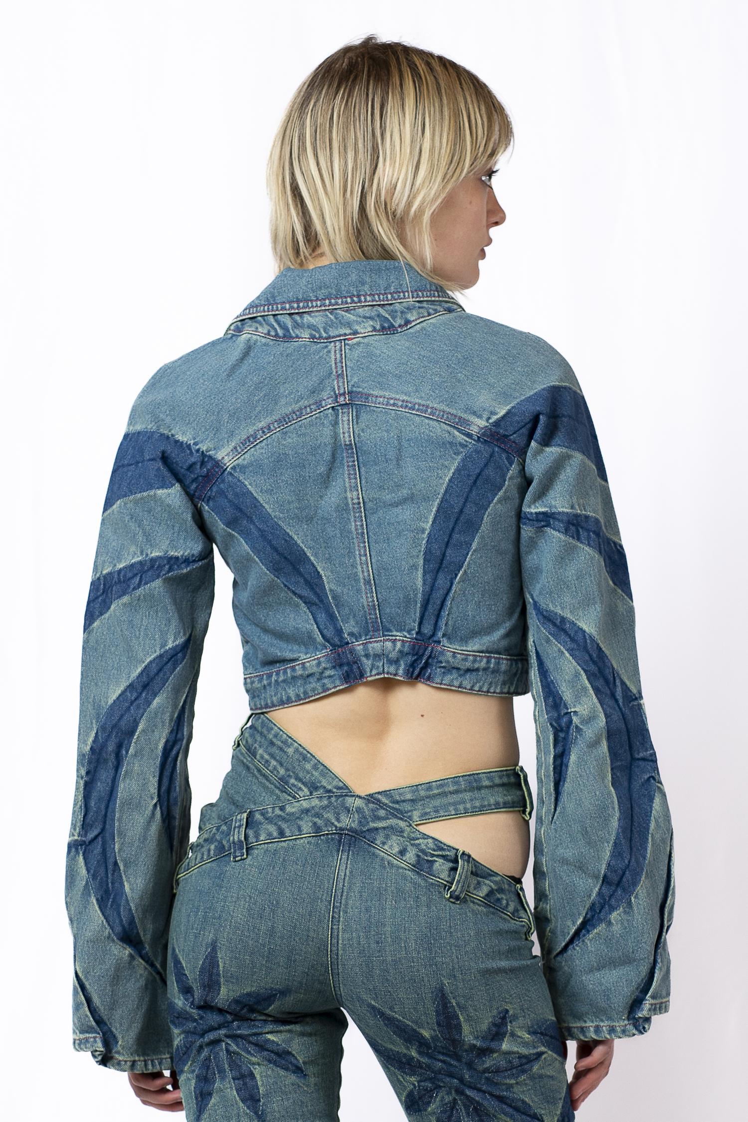 Tribal raglan denim jacket