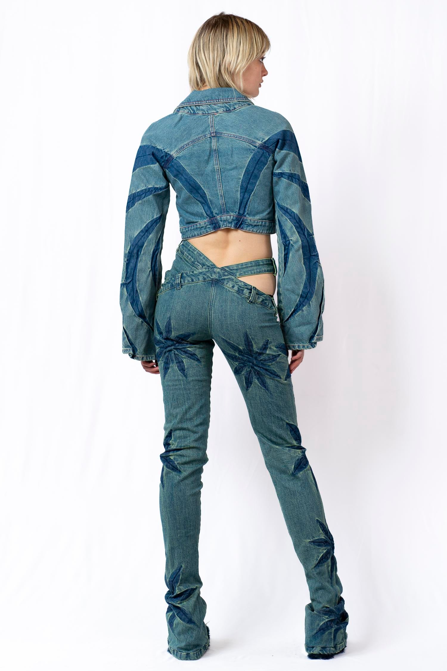 Tribal raglan denim jacket