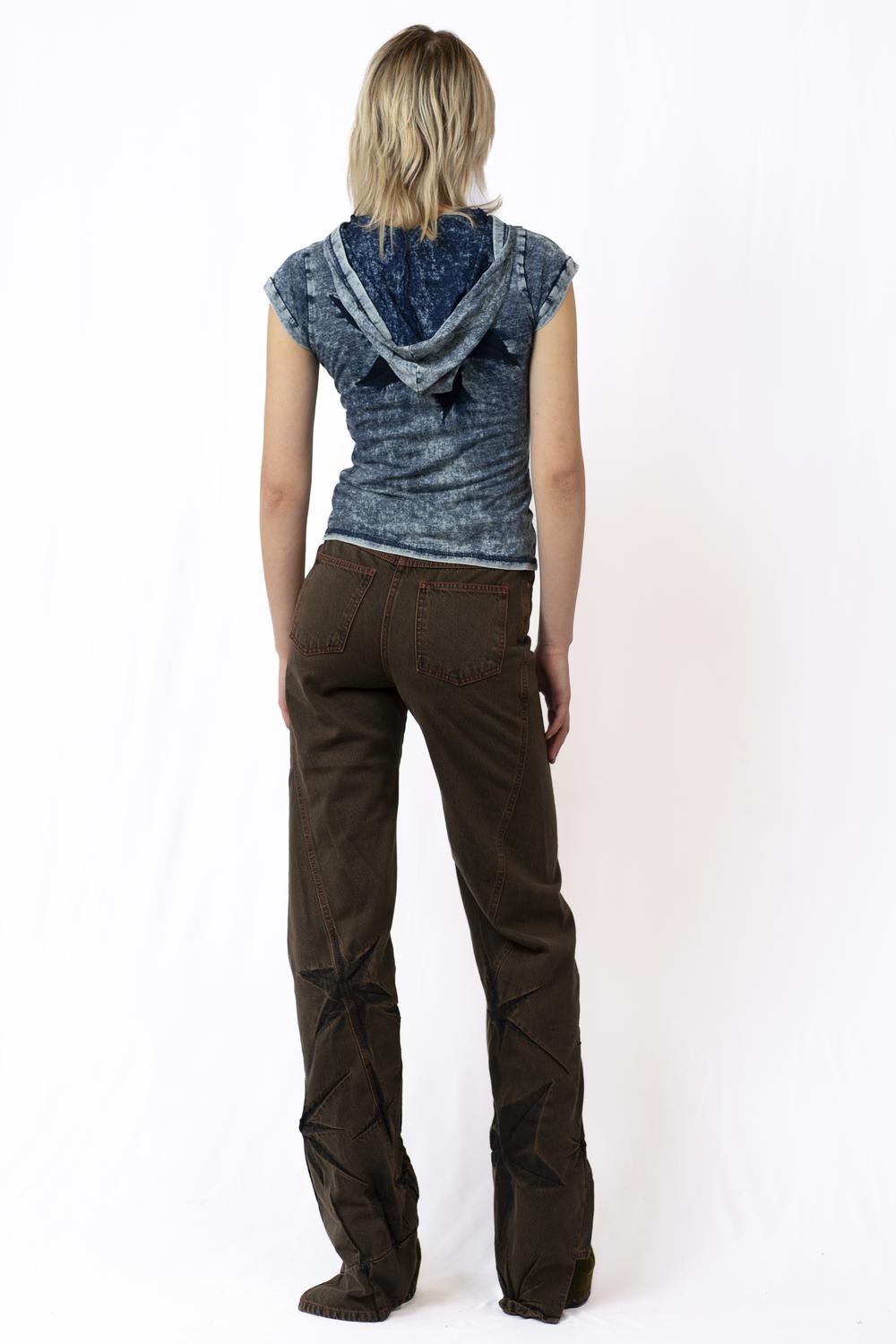 Boyfriend spiral flower jeans