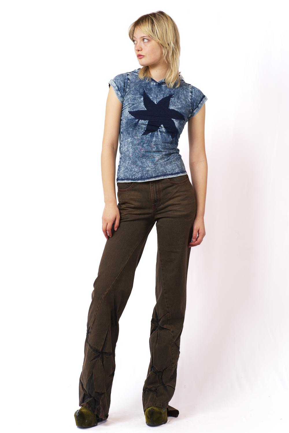 Boyfriend spiral flower jeans