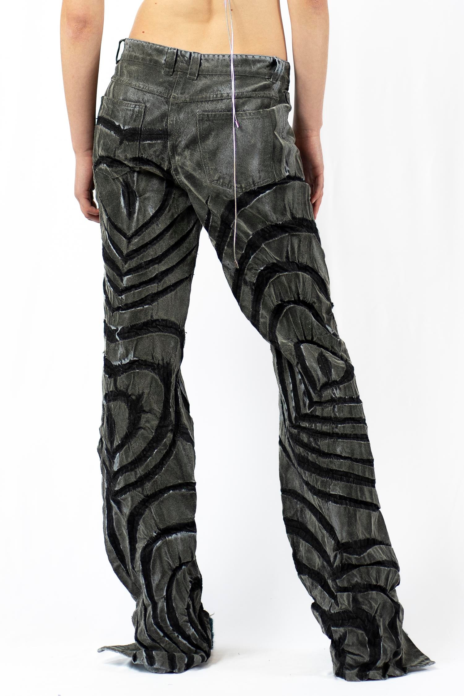Silver heart flock boyfriend jeans