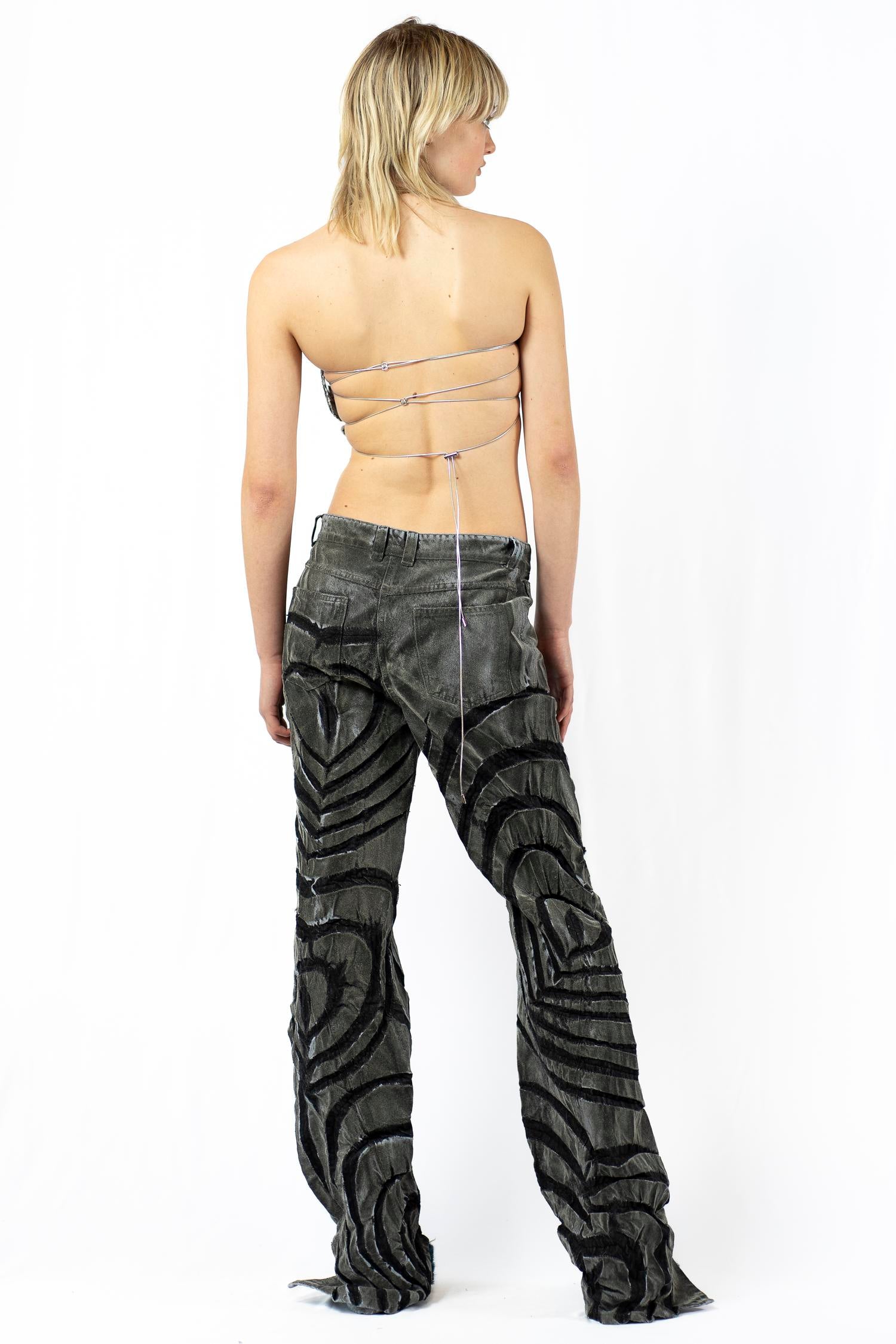 Silver heart flock boyfriend jeans