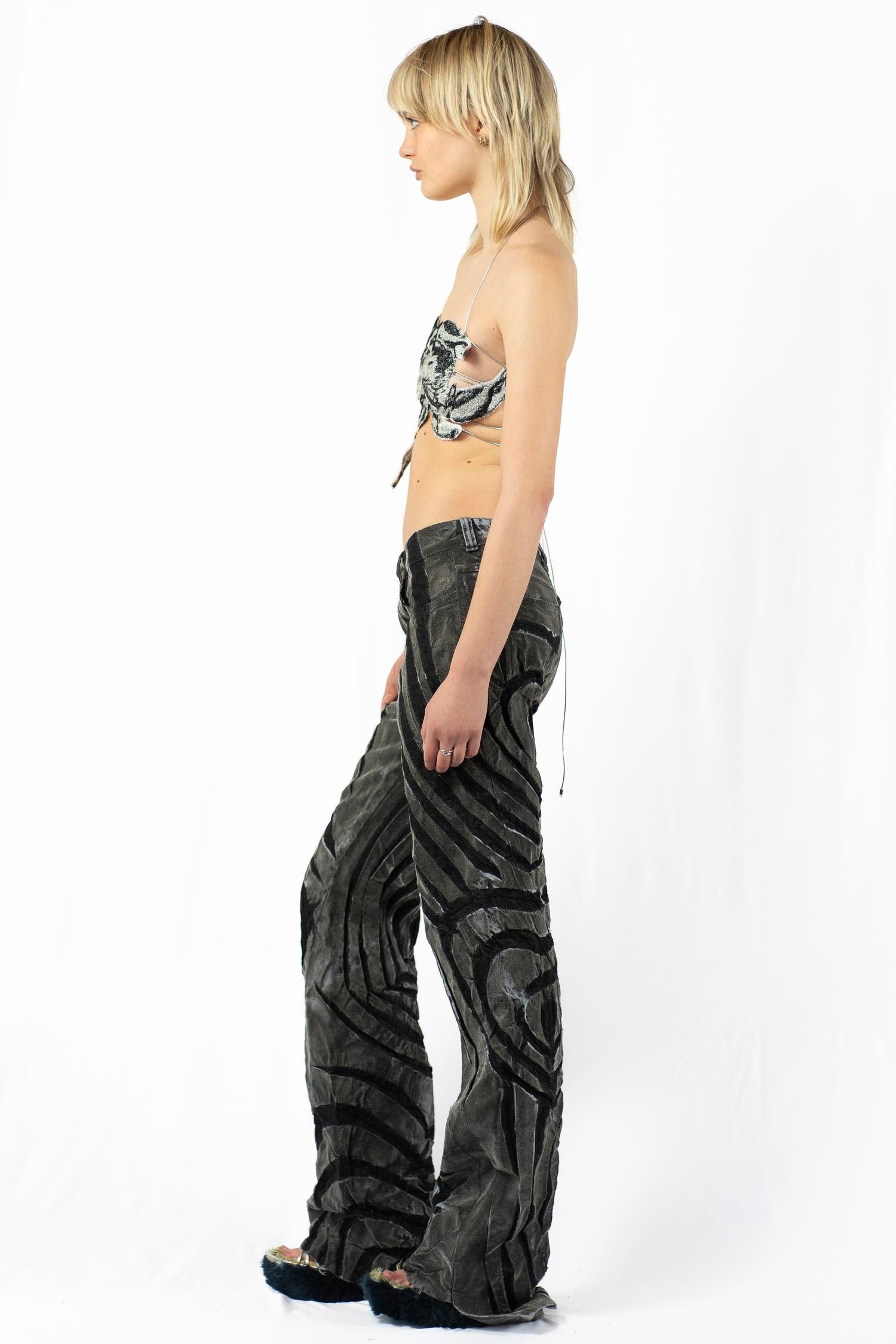Silver heart flock boyfriend jeans