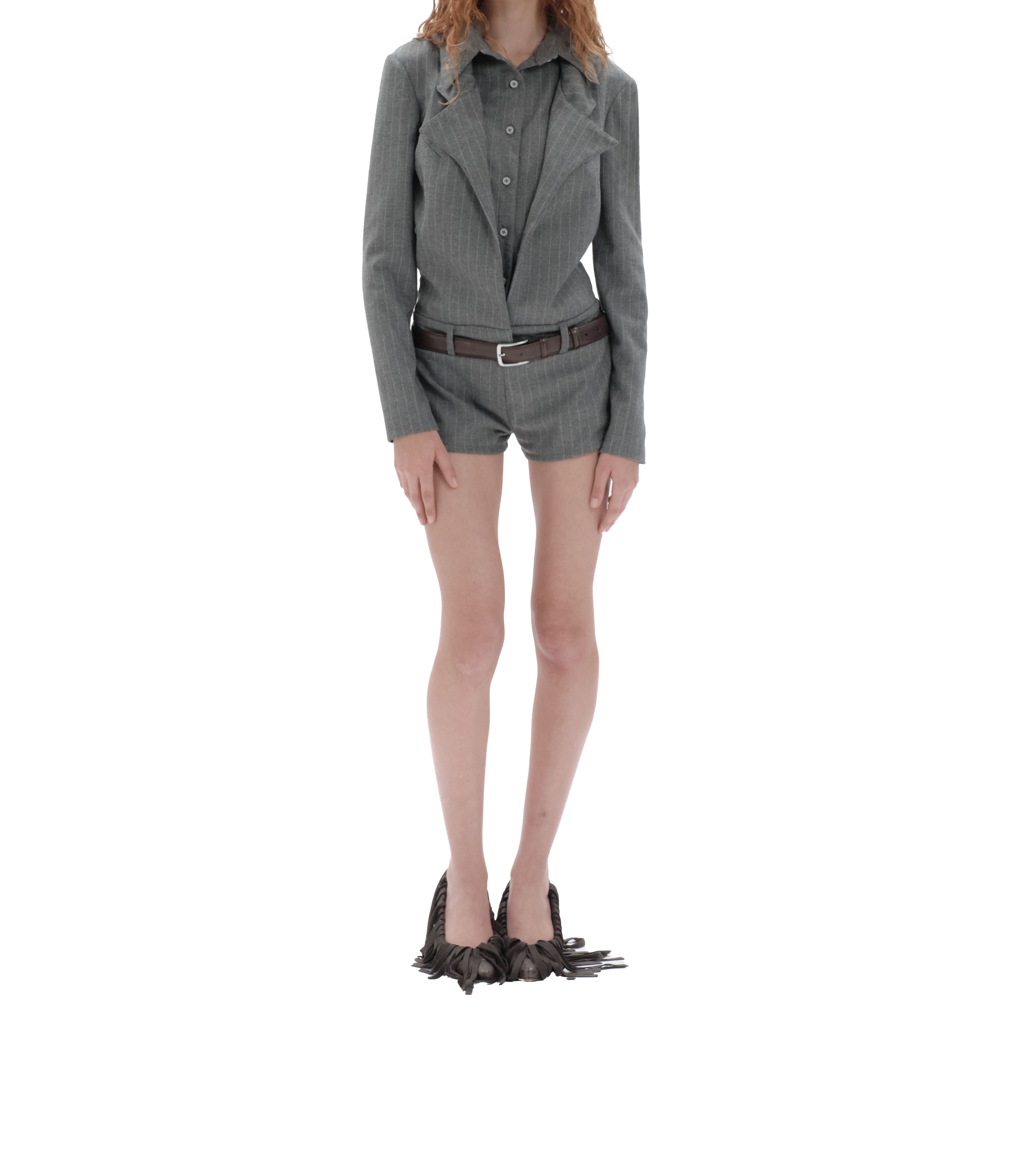 Pinstripe catsuit