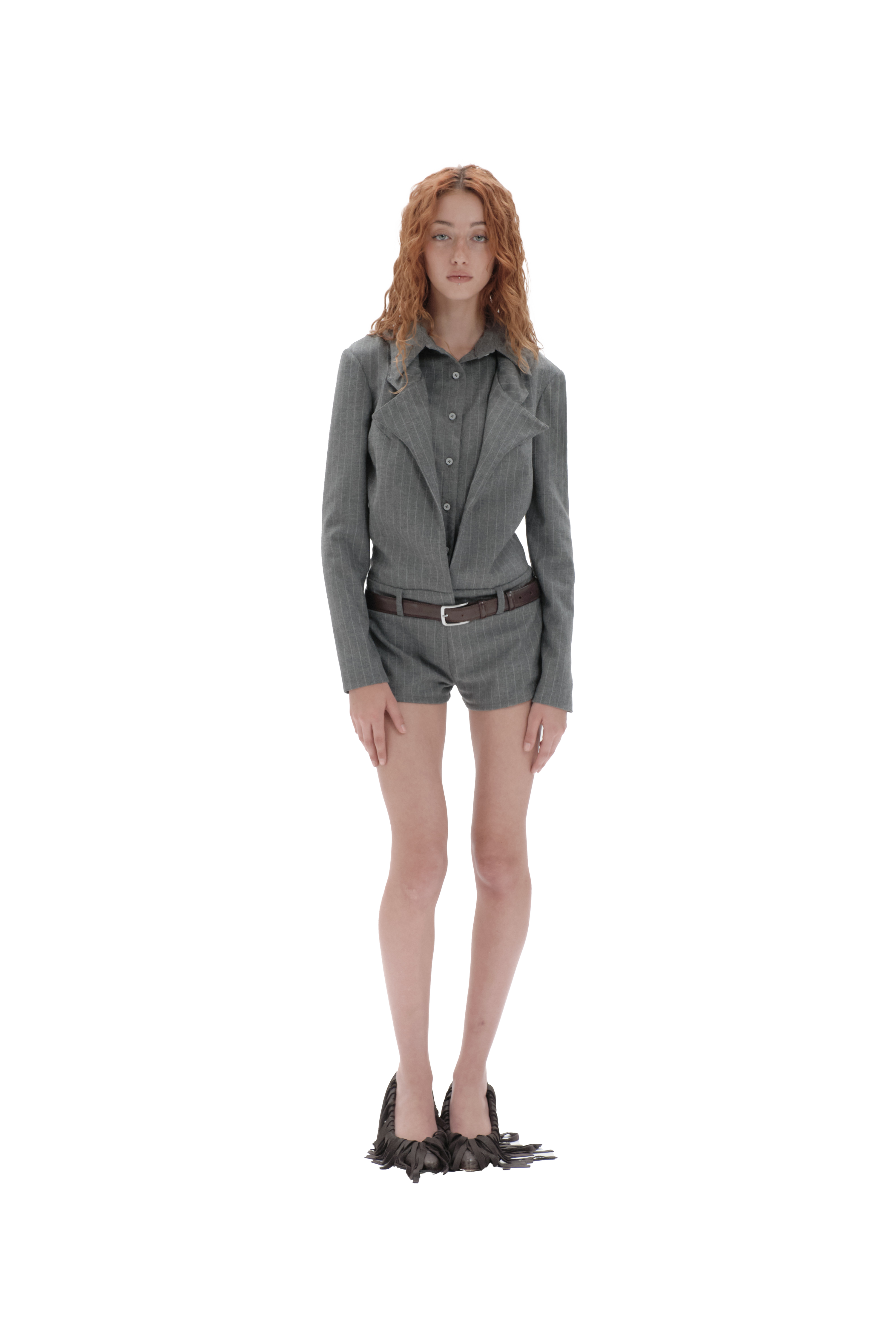 Pinstripe catsuit