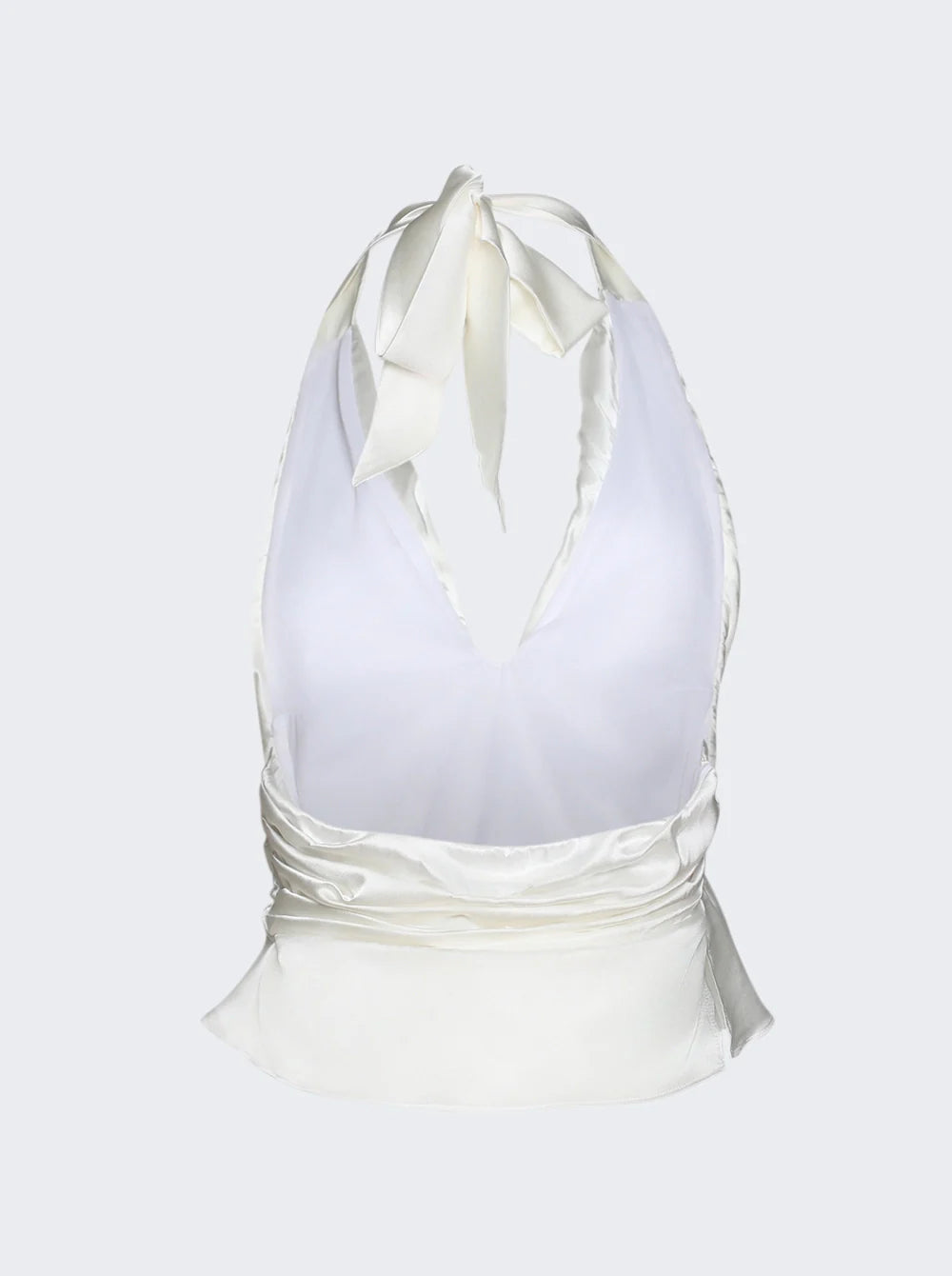 Lunar draped silk halterneck top