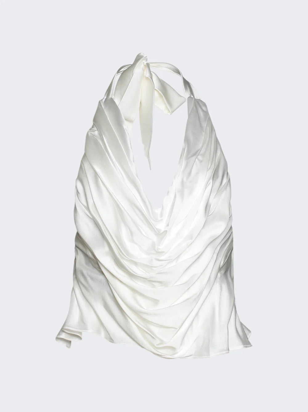 Lunar draped silk halterneck top