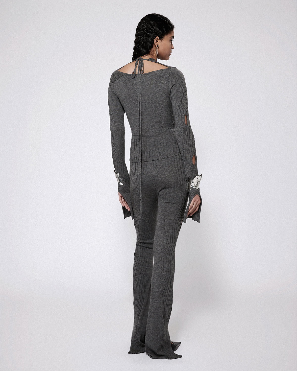 Xl cable knit top grey melange