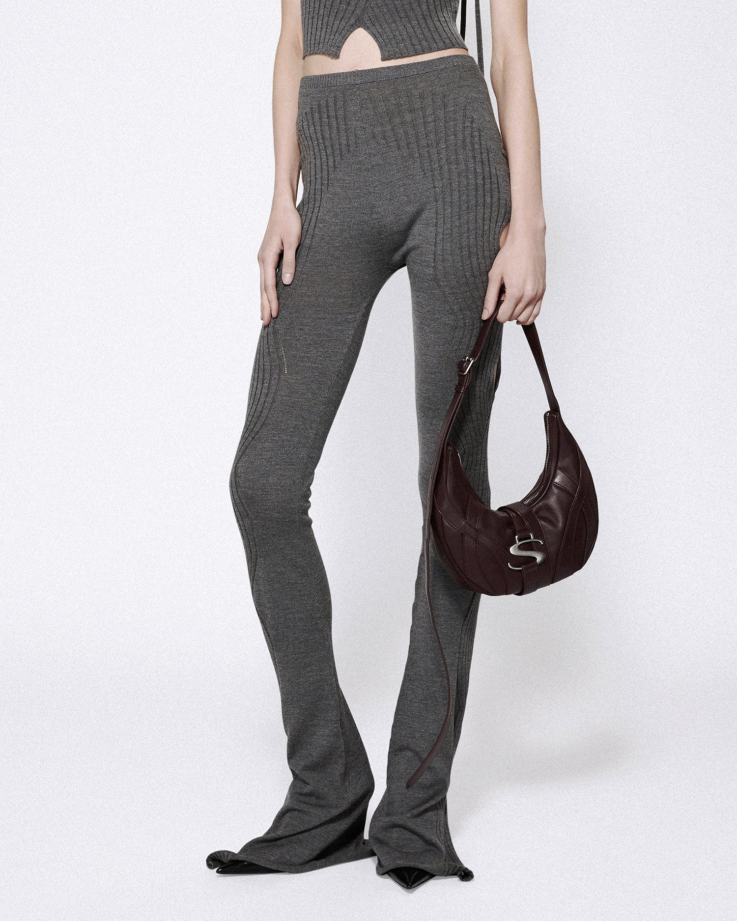 Xl cable knit trousers grey melange