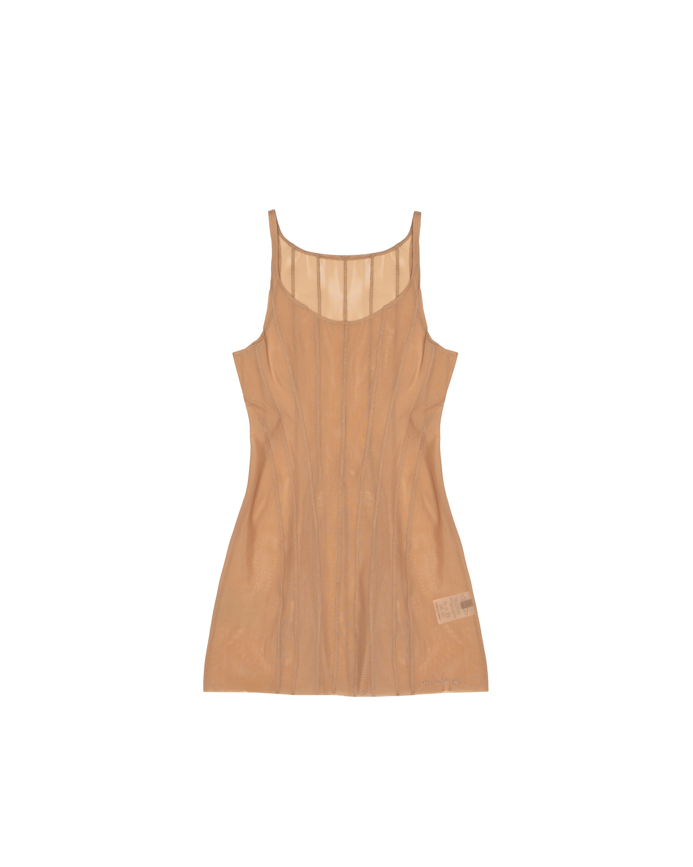 Twisted slip dress beige