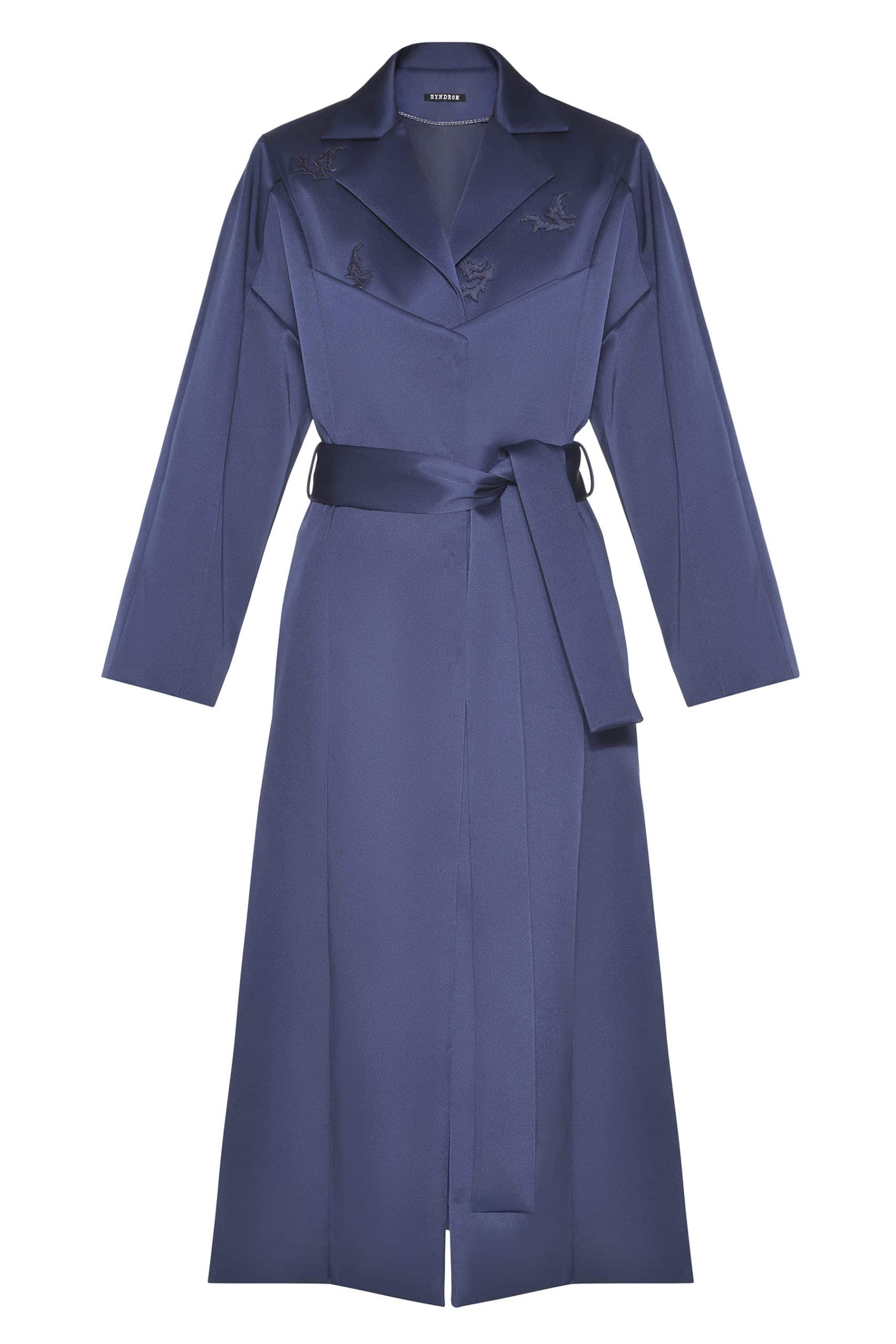 Blue trench coat