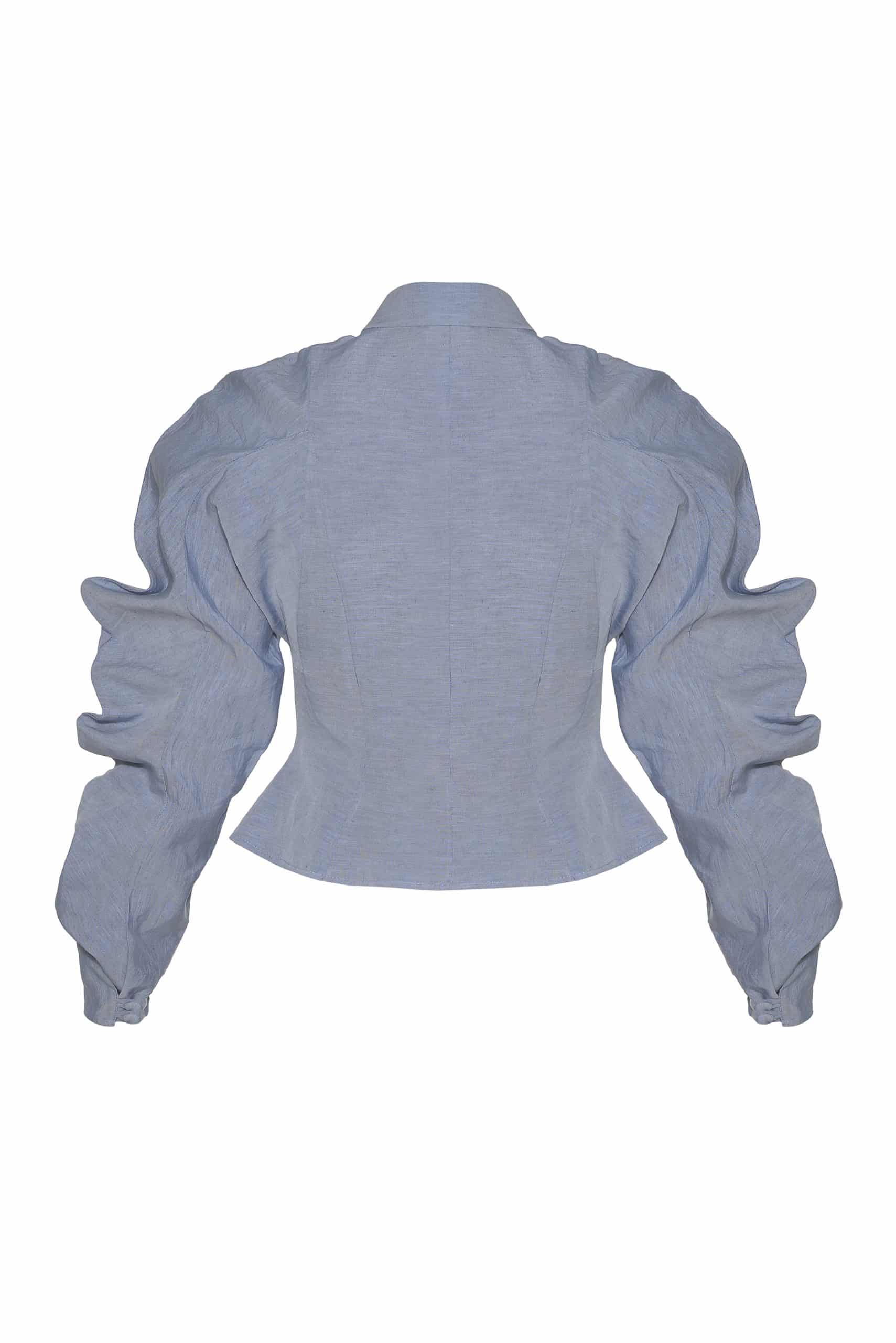 Sky blue long-sleeved shirt