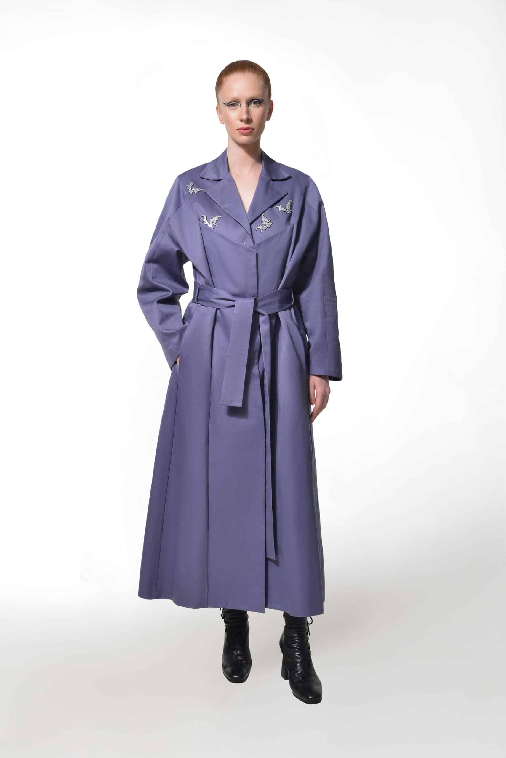 Purple trench coat