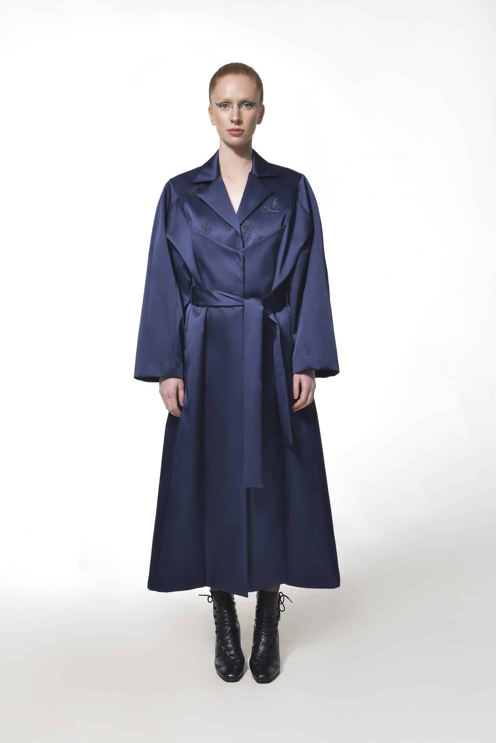 Blue trench coat