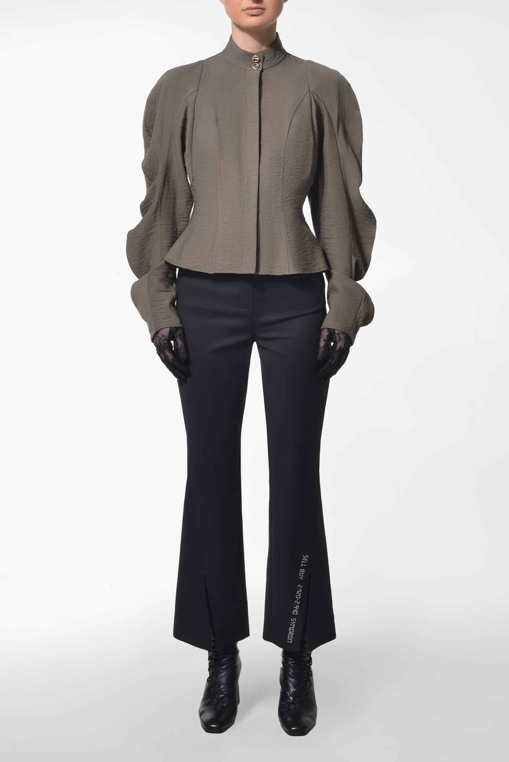 Khaki long-sleeved shirt