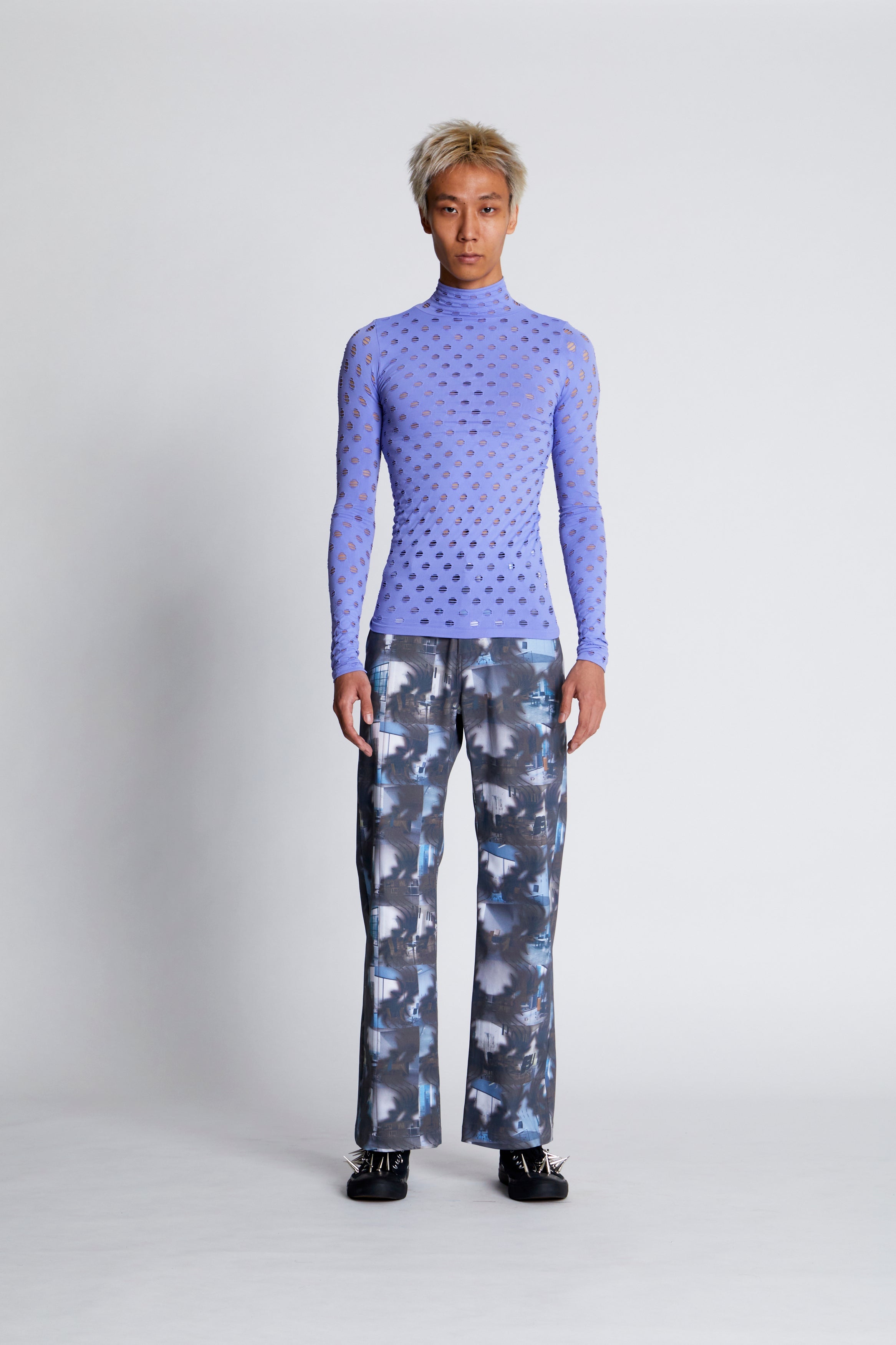 Perforated turtleneck