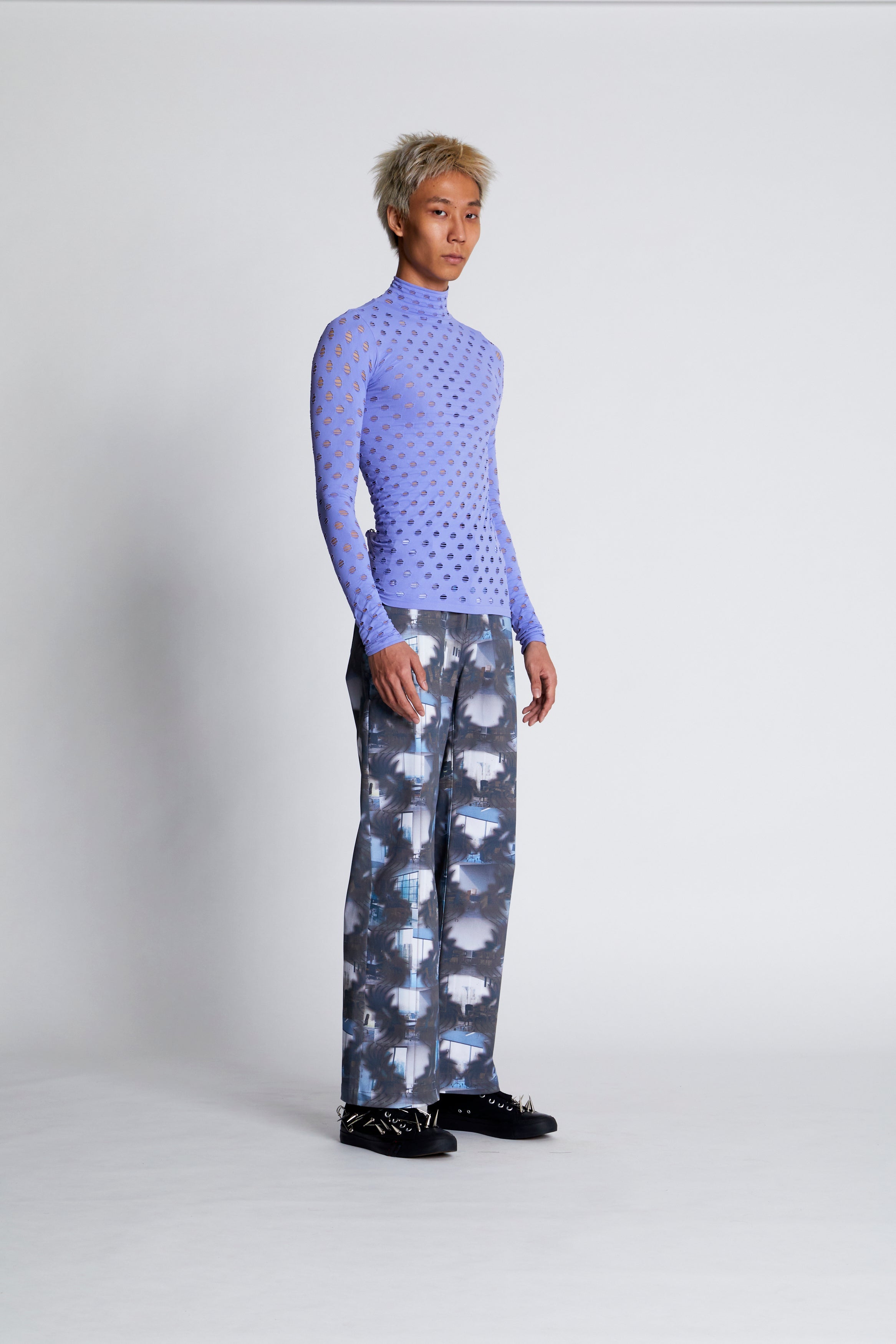 Perforated turtleneck
