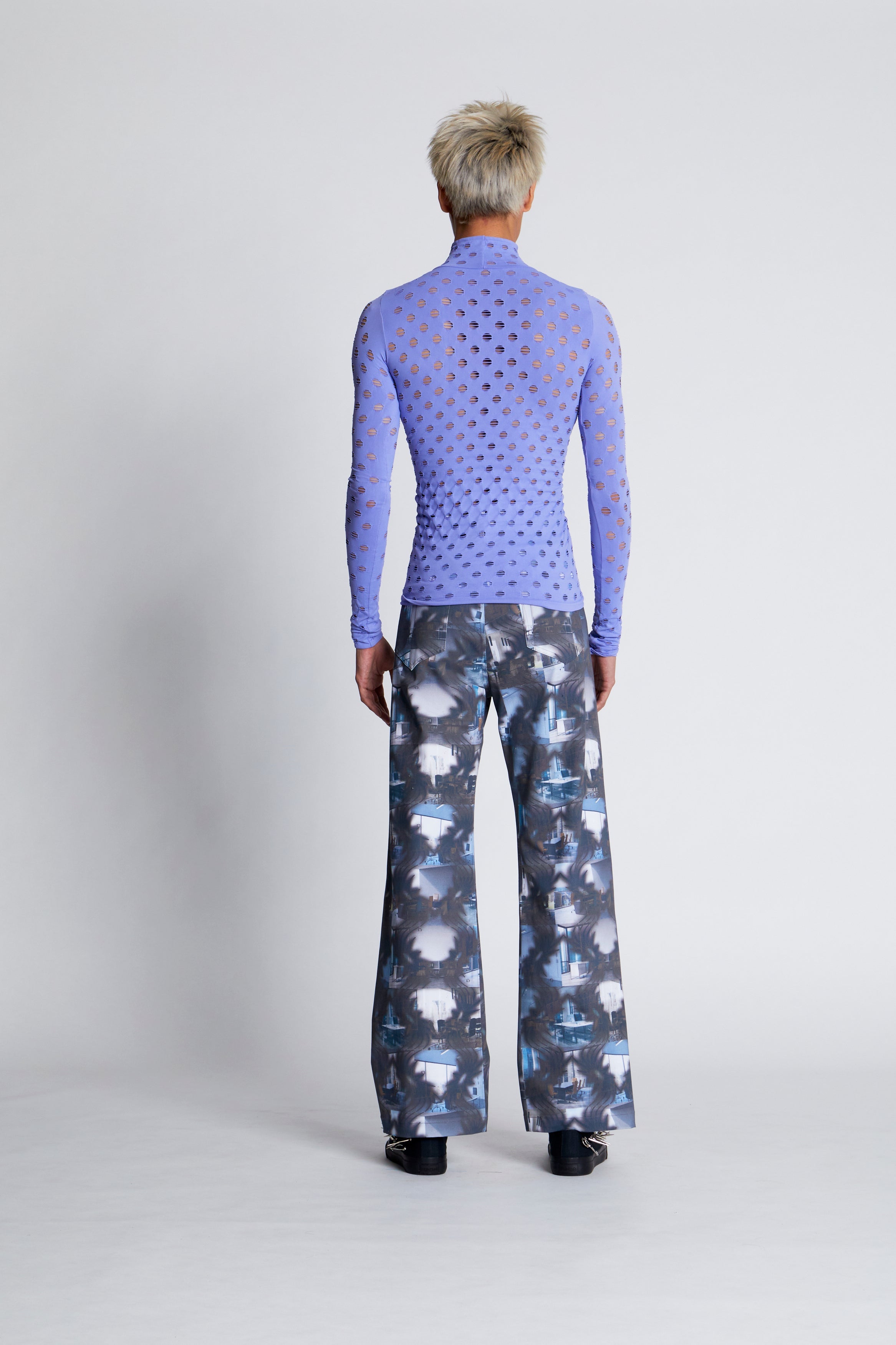 Perforated turtleneck
