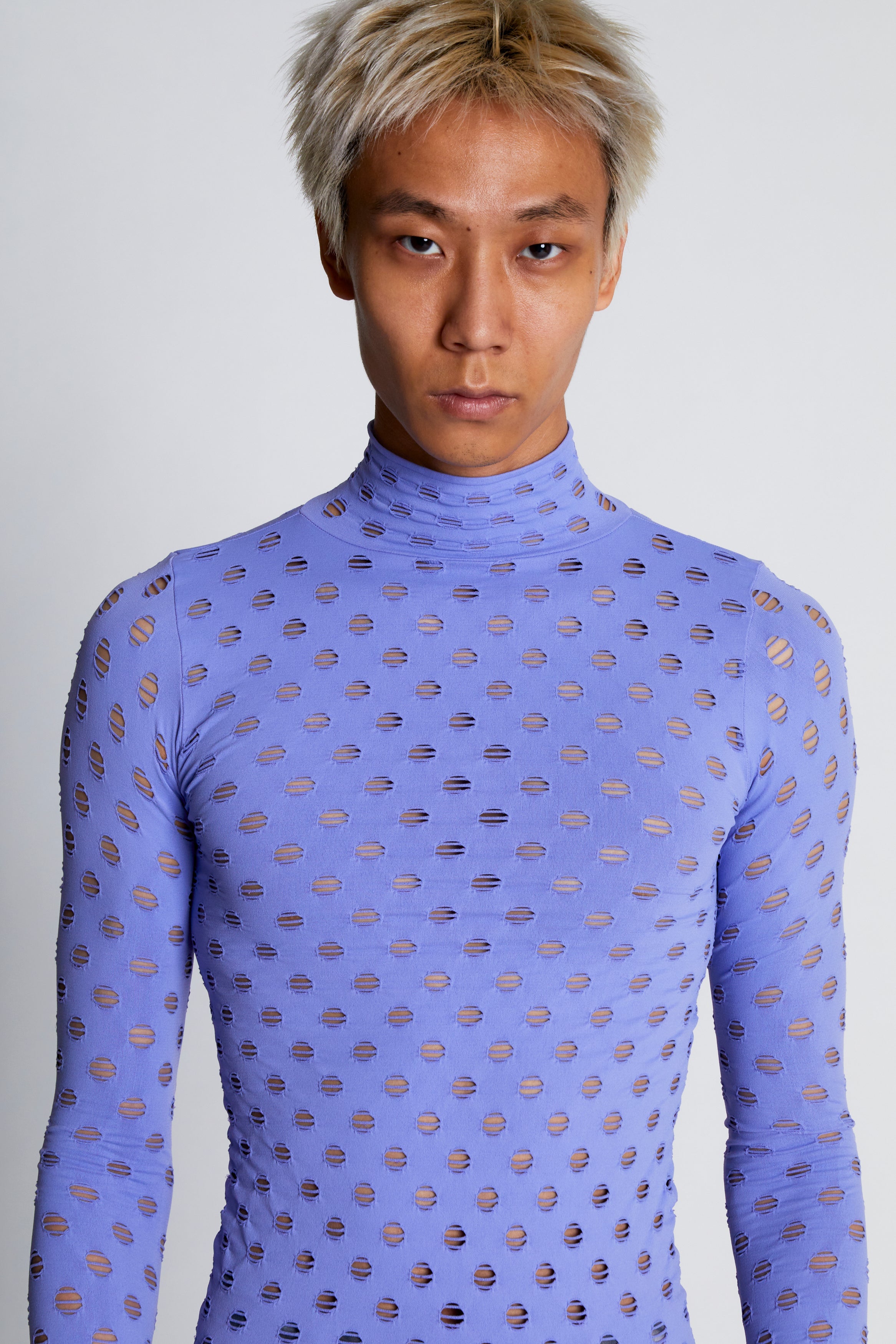 Perforated turtleneck
