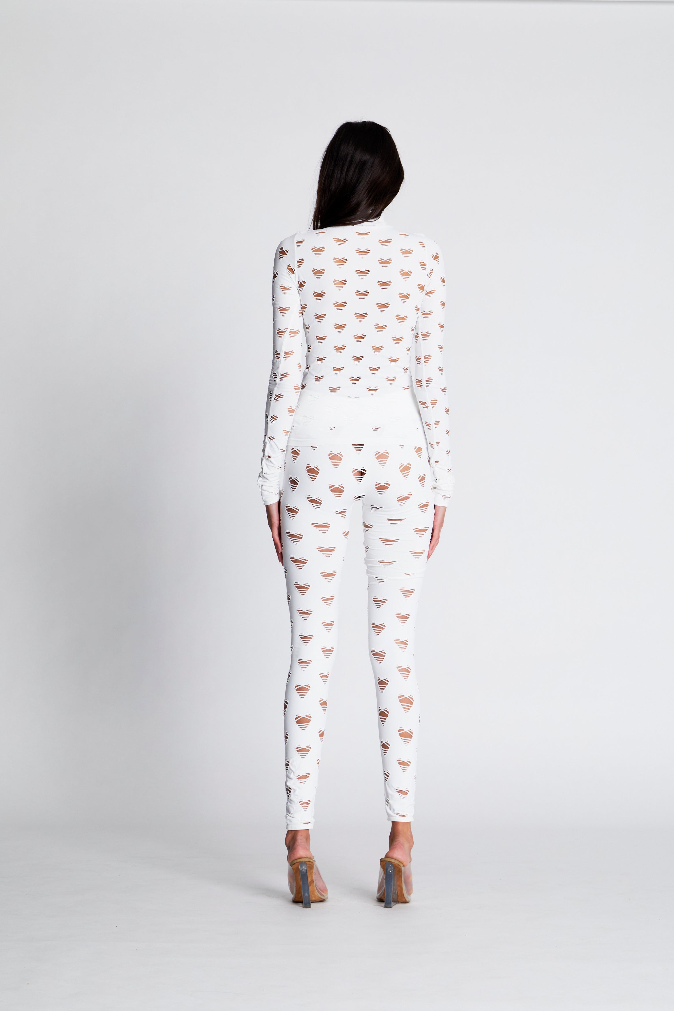 Perforated heart turtleneck
