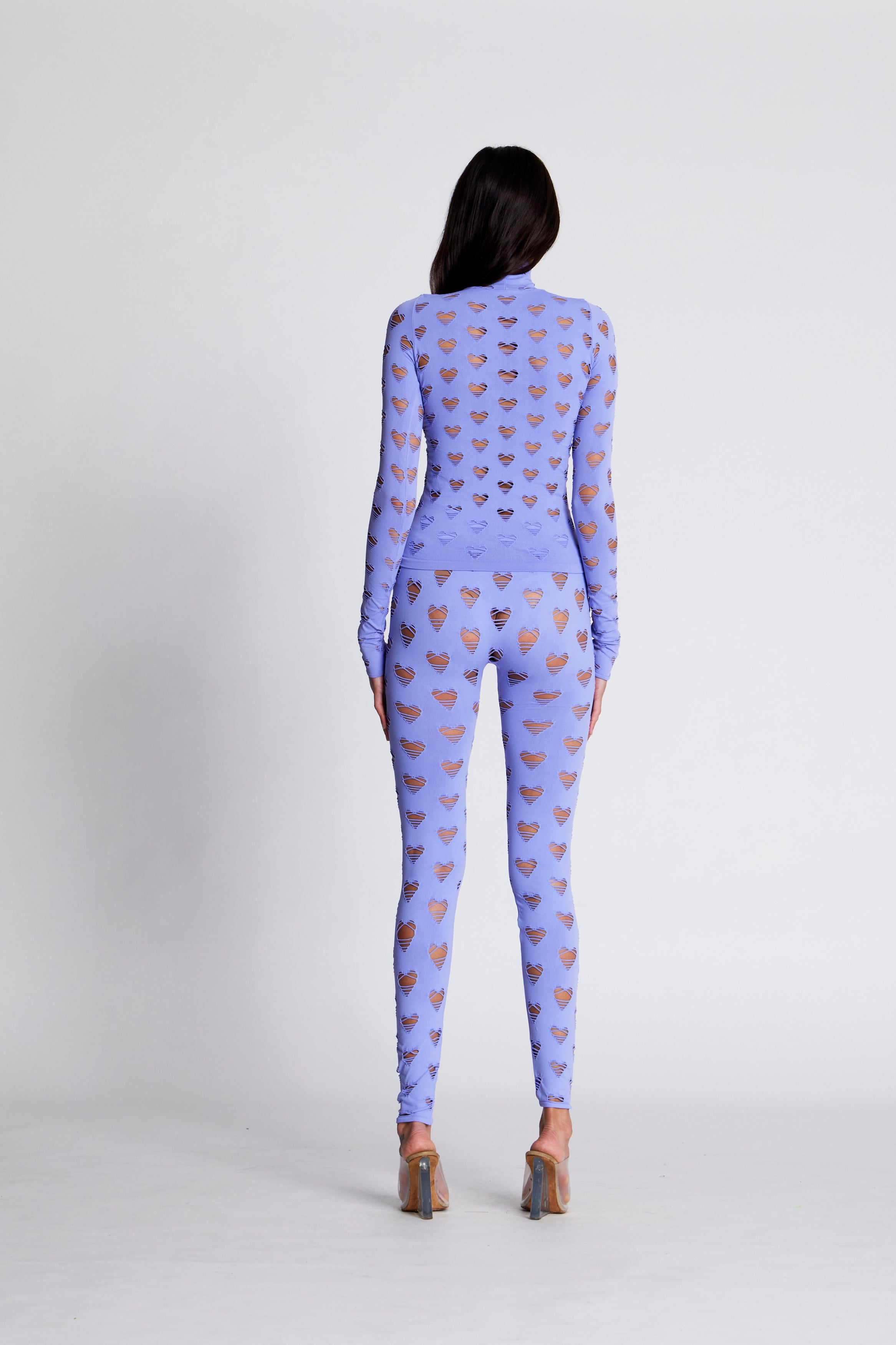 Perforated heart turtleneck