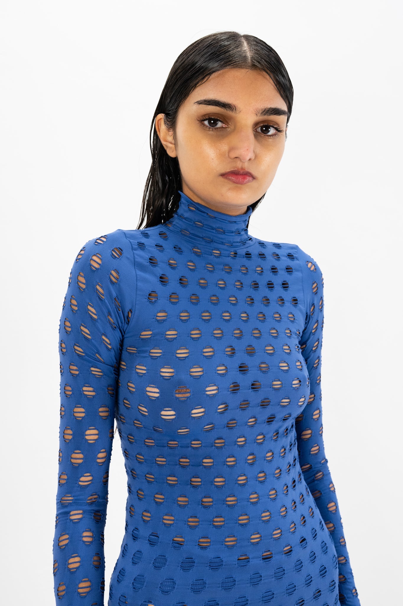 Perforated turtleneck
