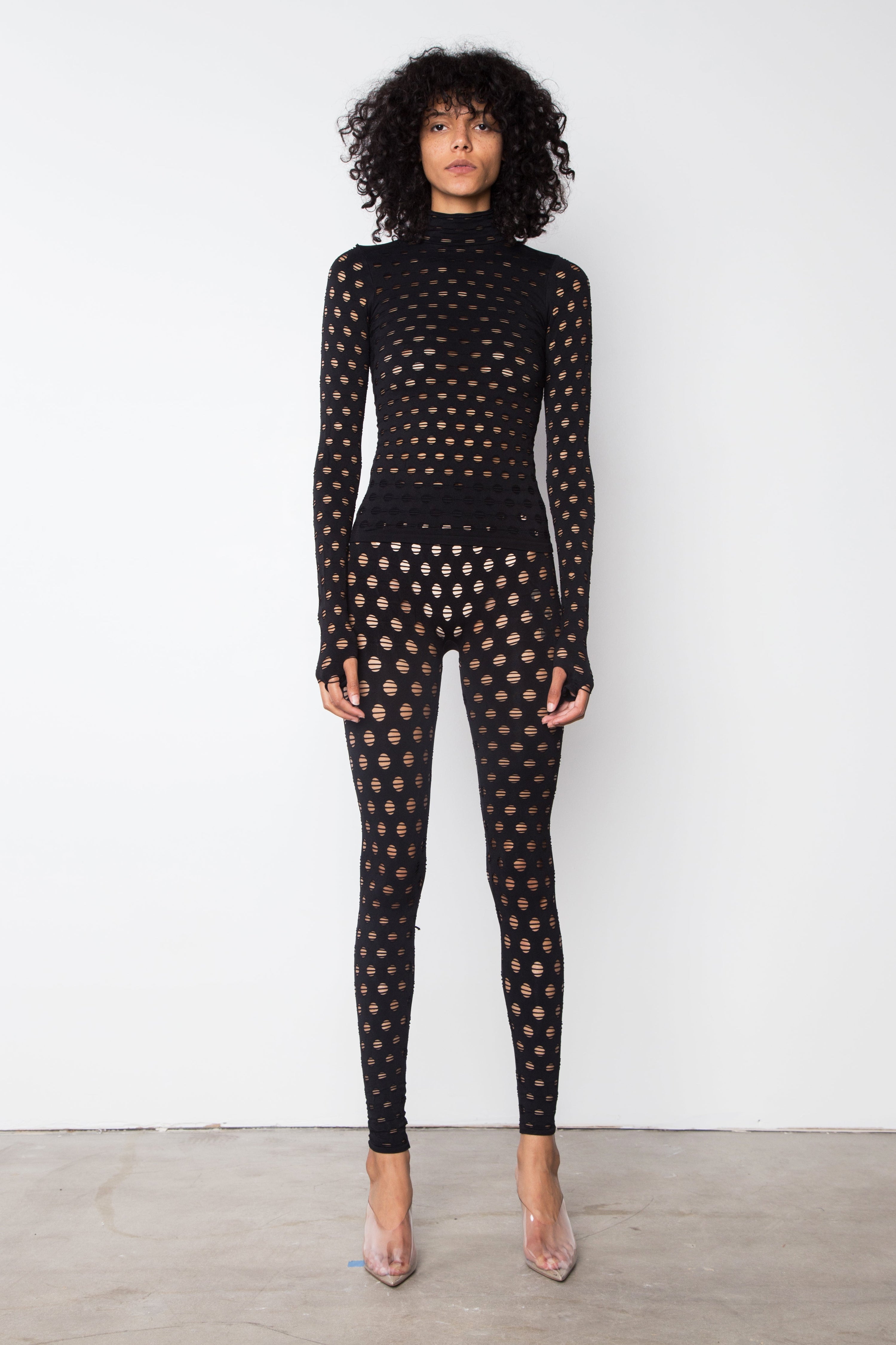Perforated leggings