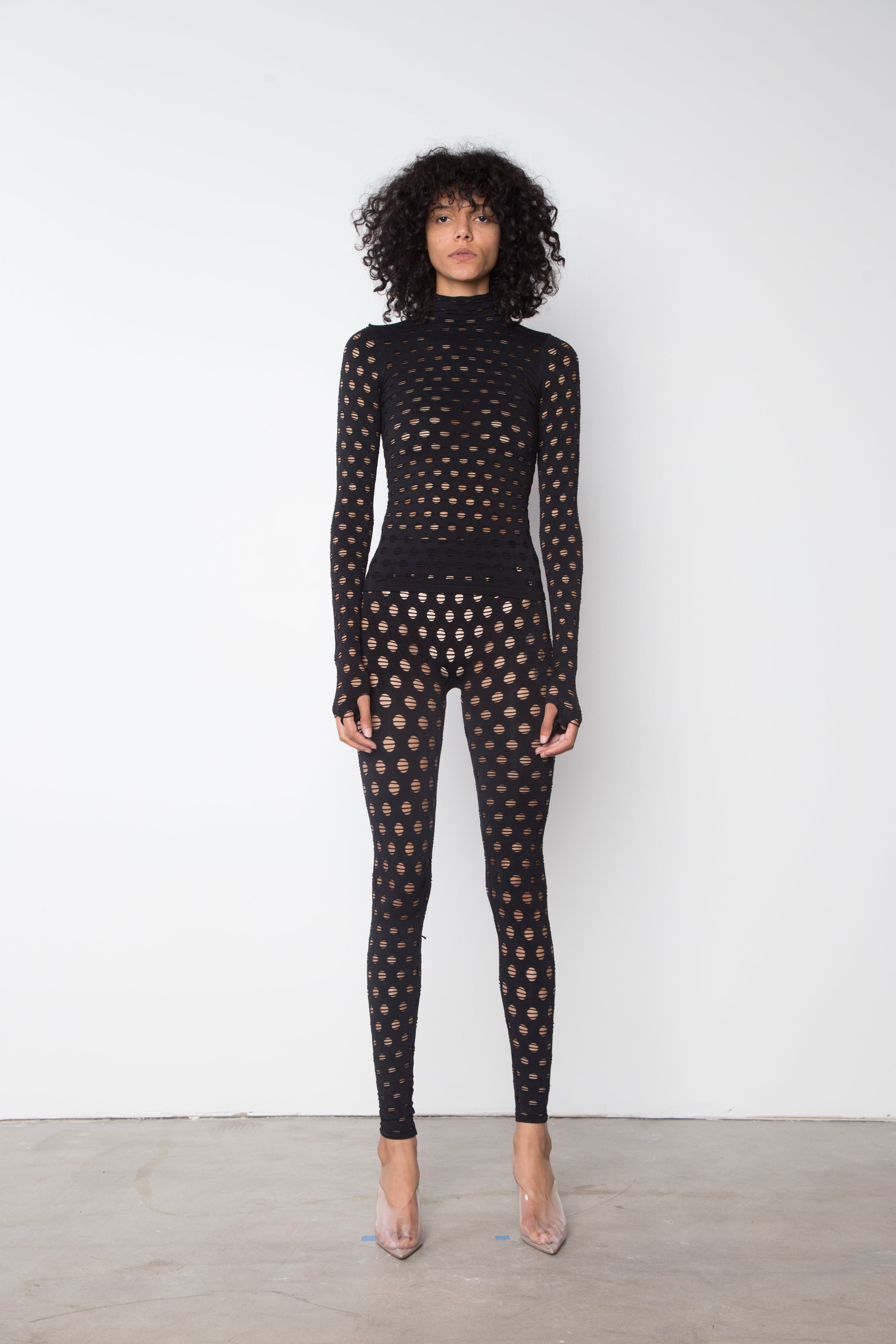 Perforated turtleneck