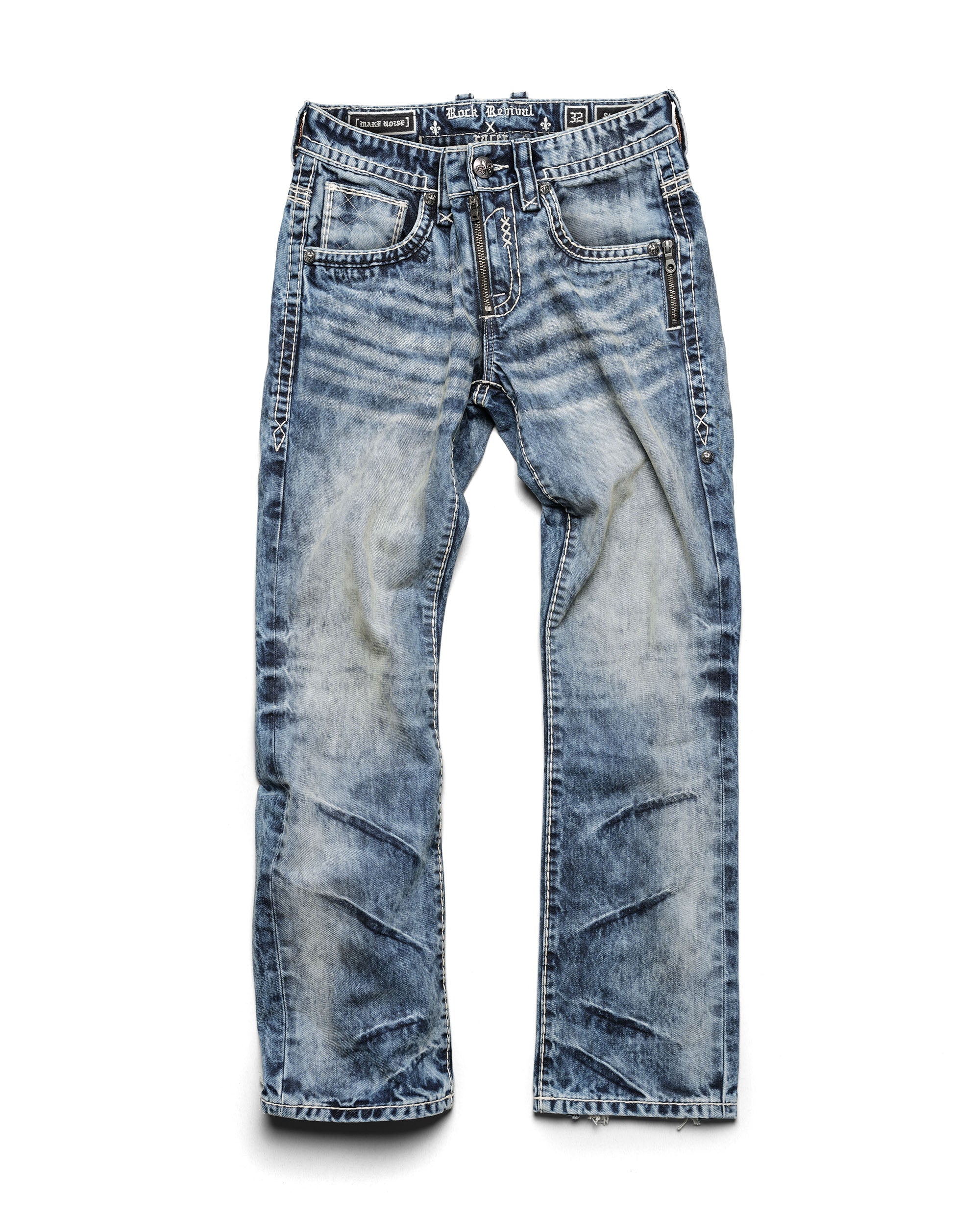 Rock revival bleach slim denim