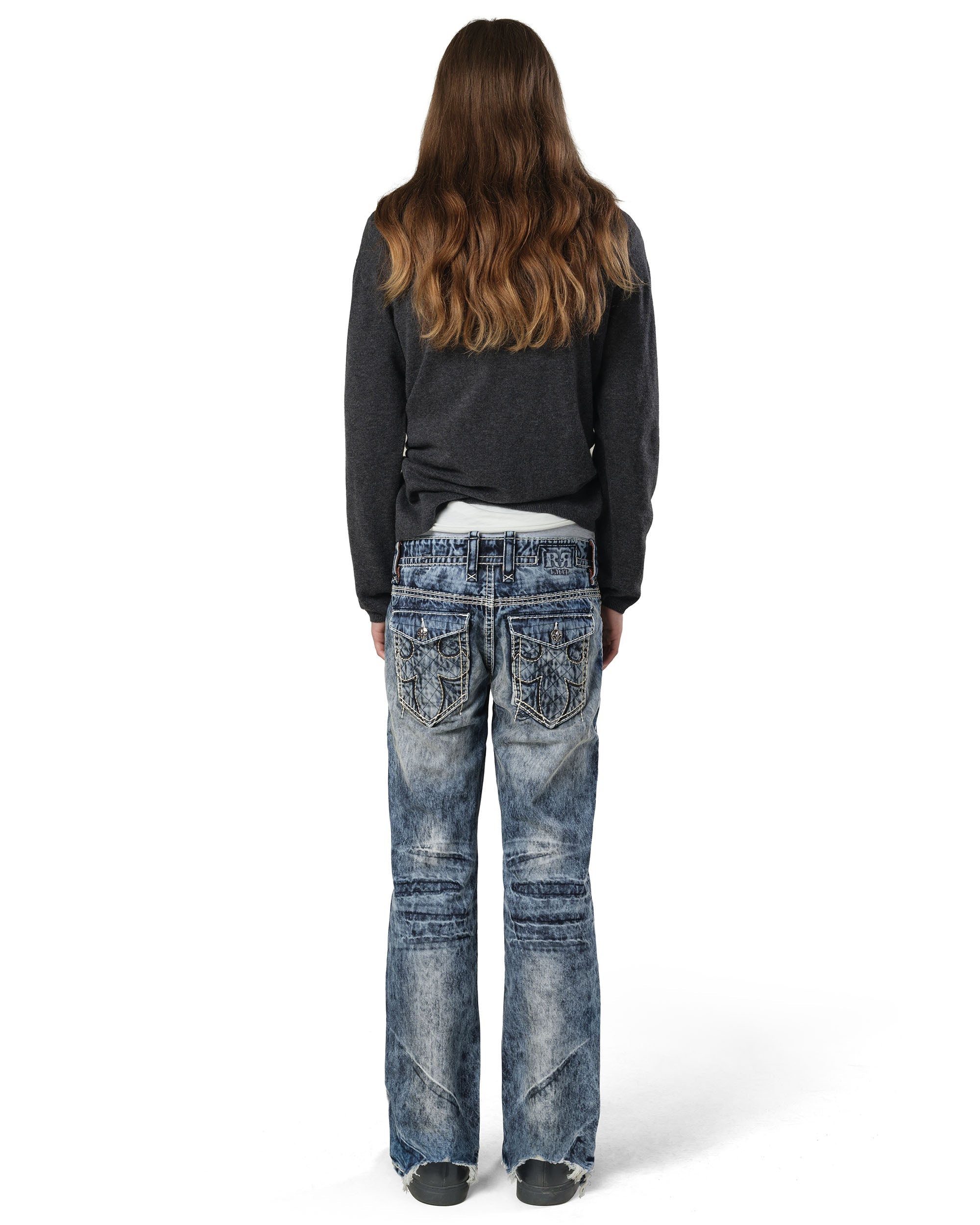 Rock revival bleach slim denim
