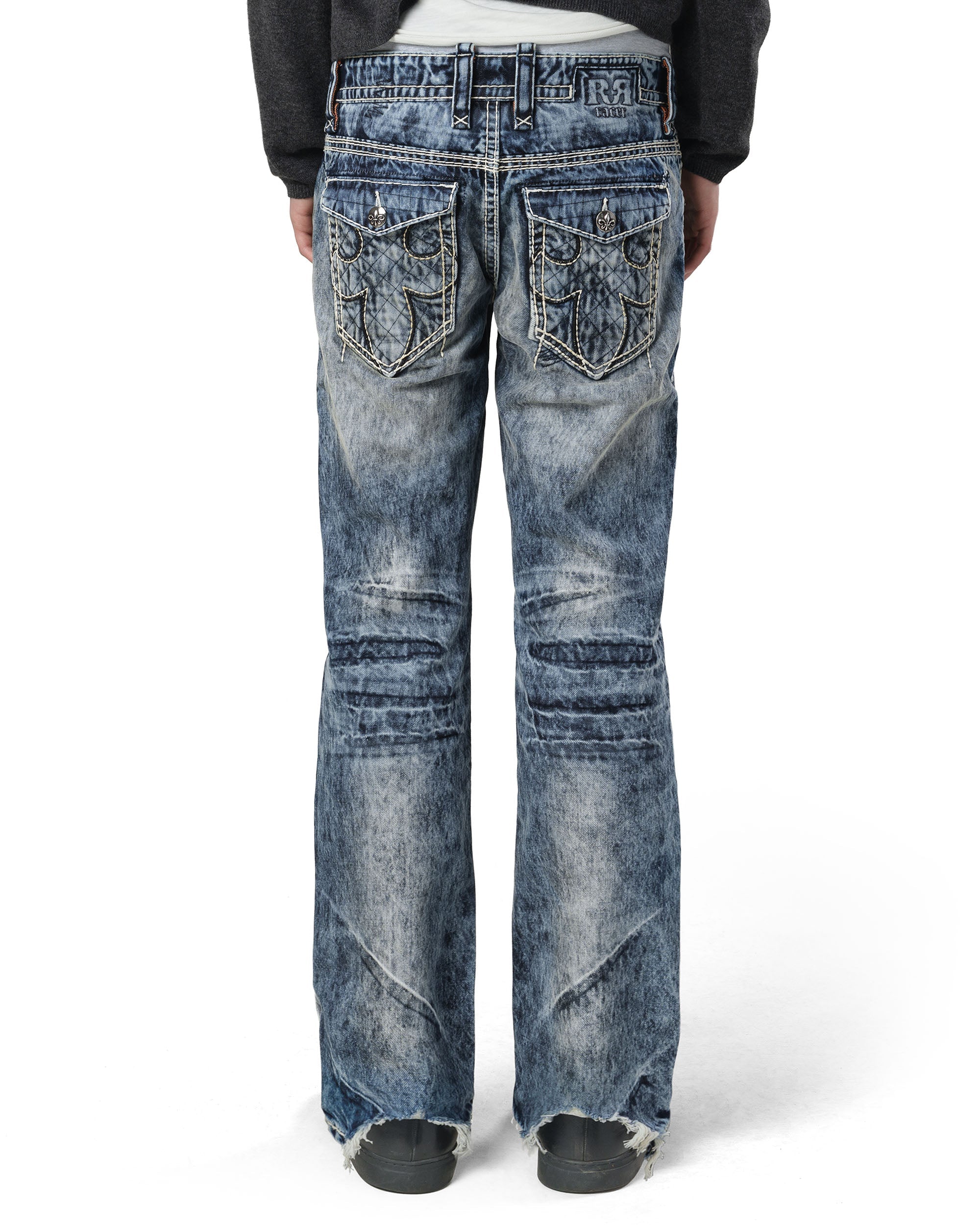 Rock revival bleach slim denim