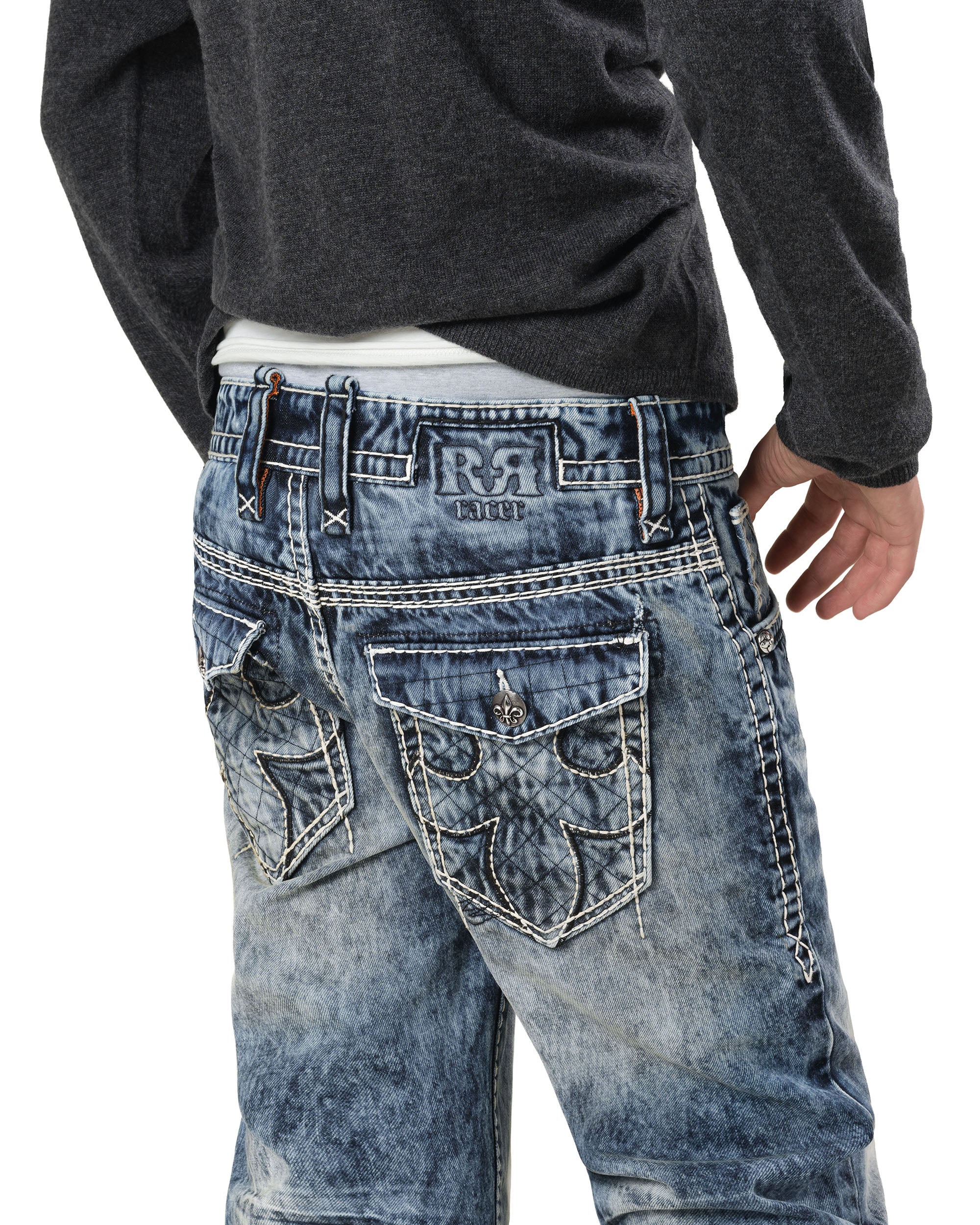 Rock revival bleach slim denim