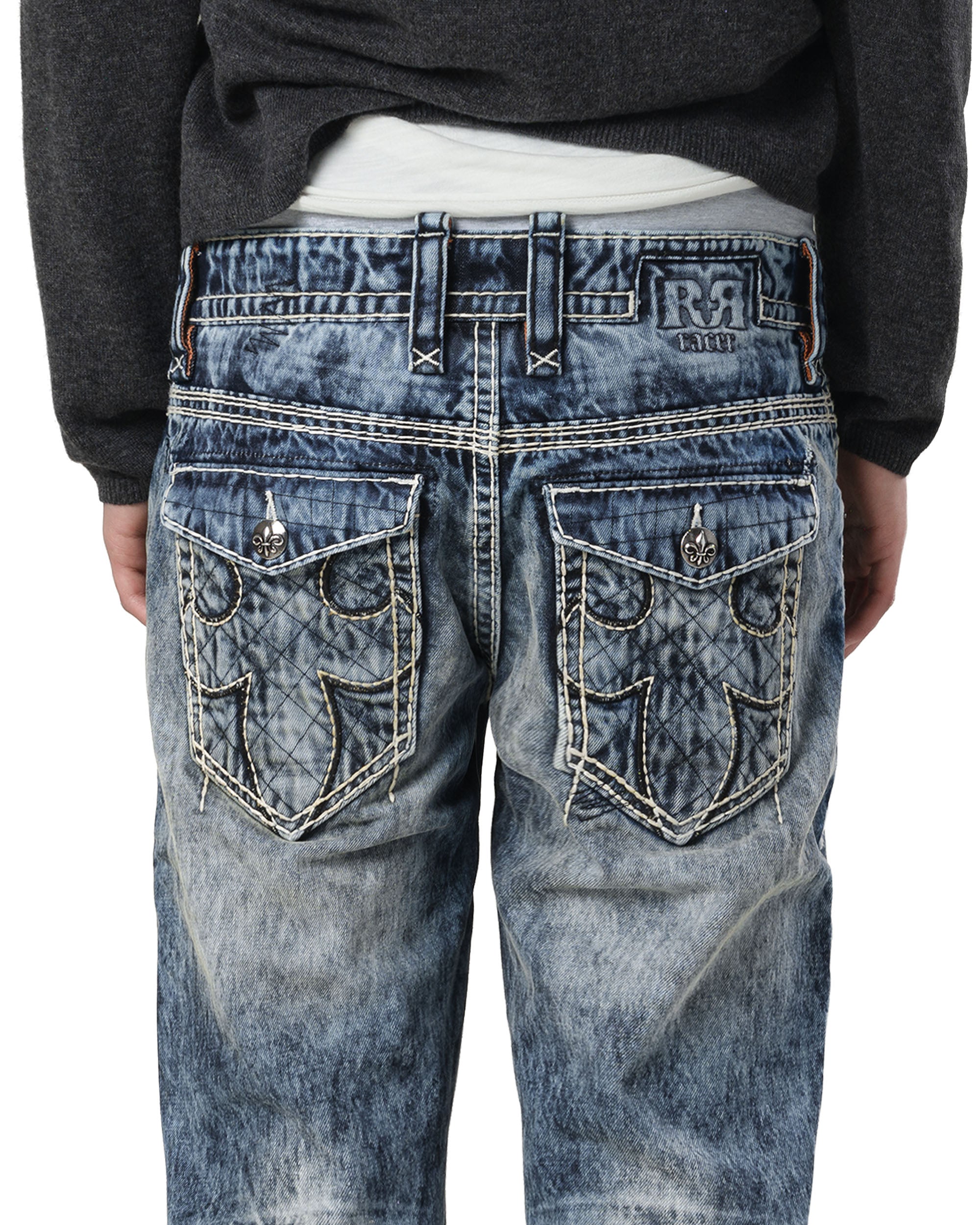 Rock revival bleach slim denim