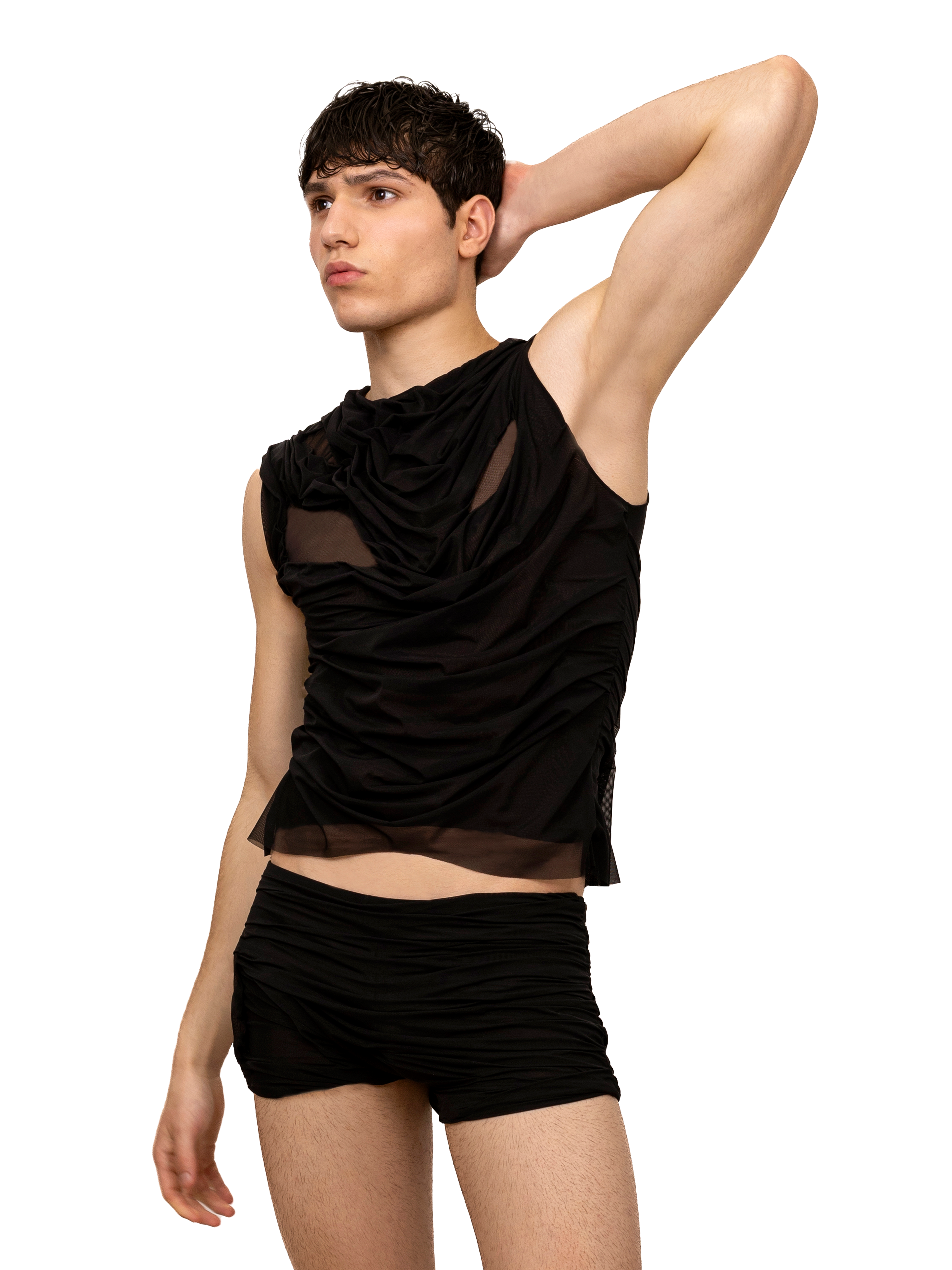 Wetlook tank top black