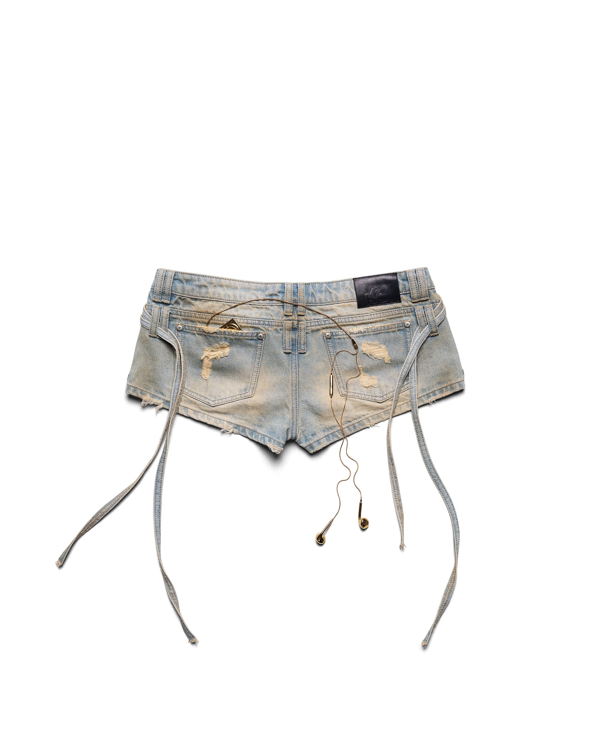 Micro denim transformer shorts
