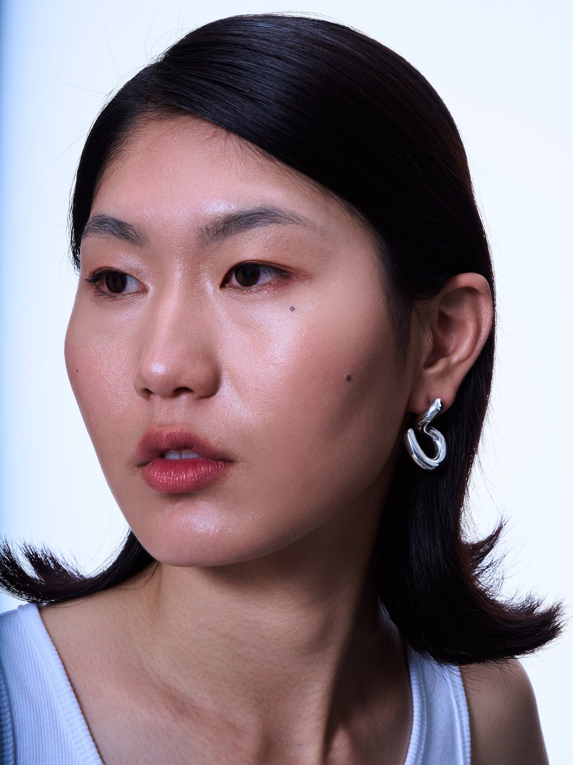 Side hoop earrings