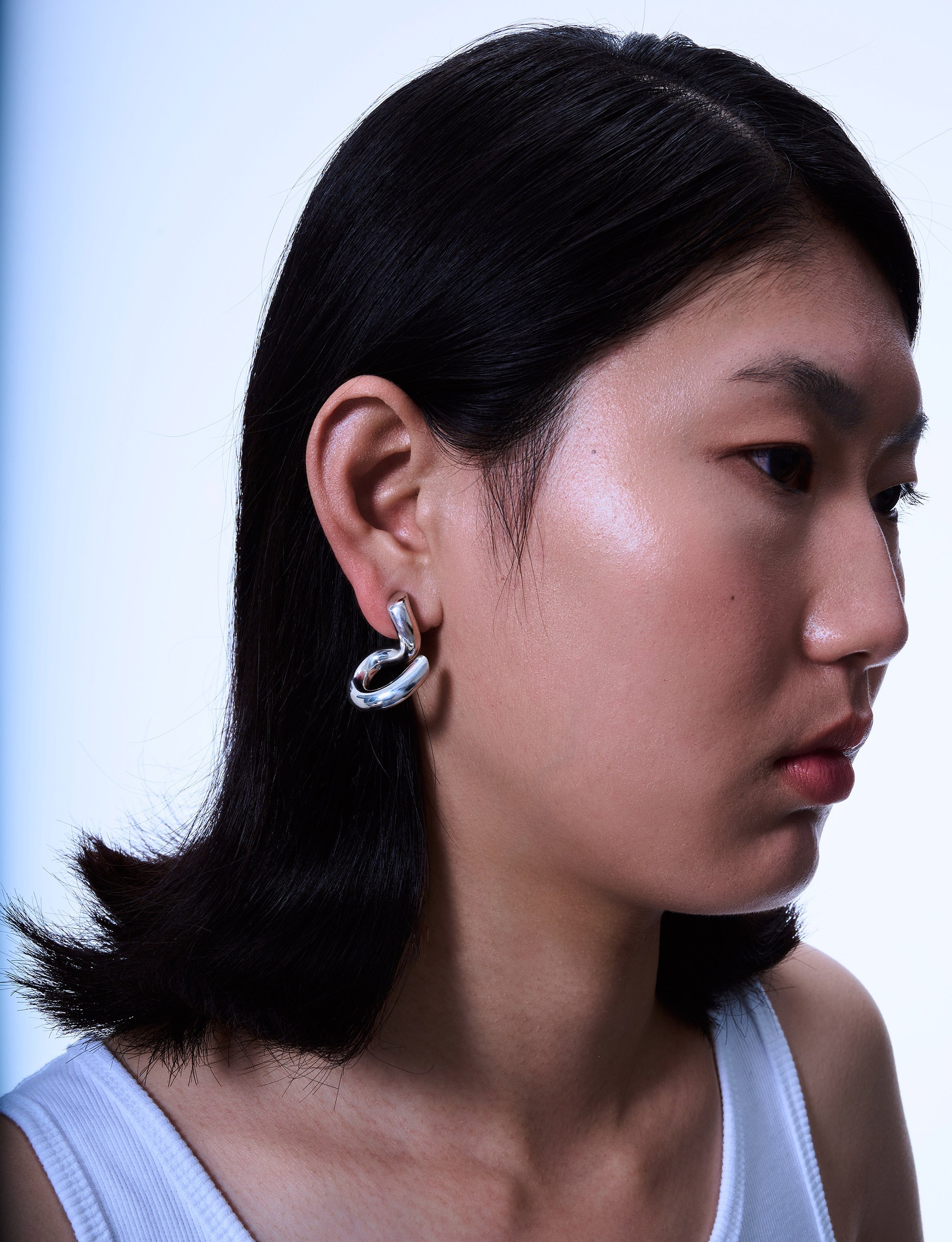 Side hoop earrings