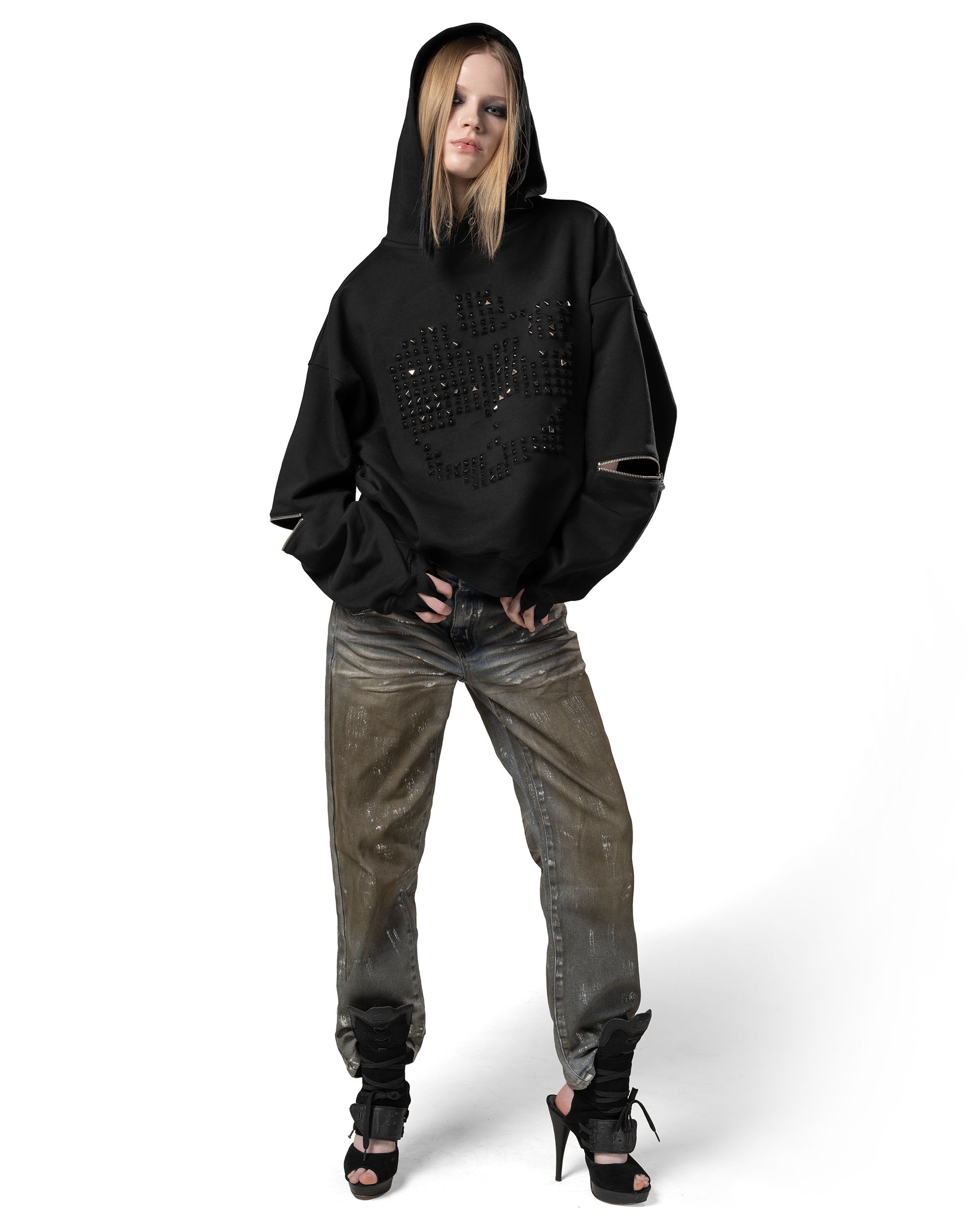 Monster high™ x racer studded hoodie