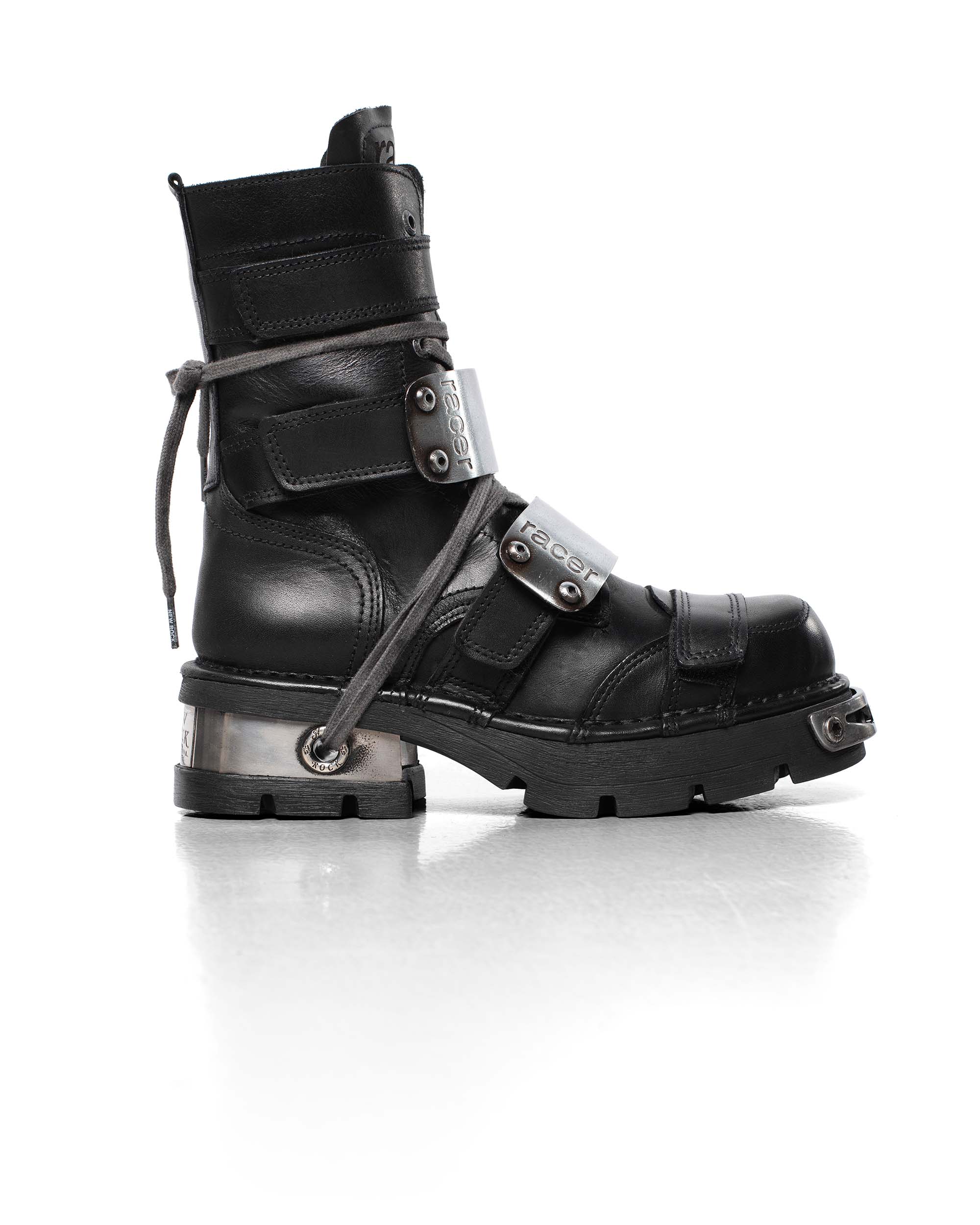 Racer x new rock black boot