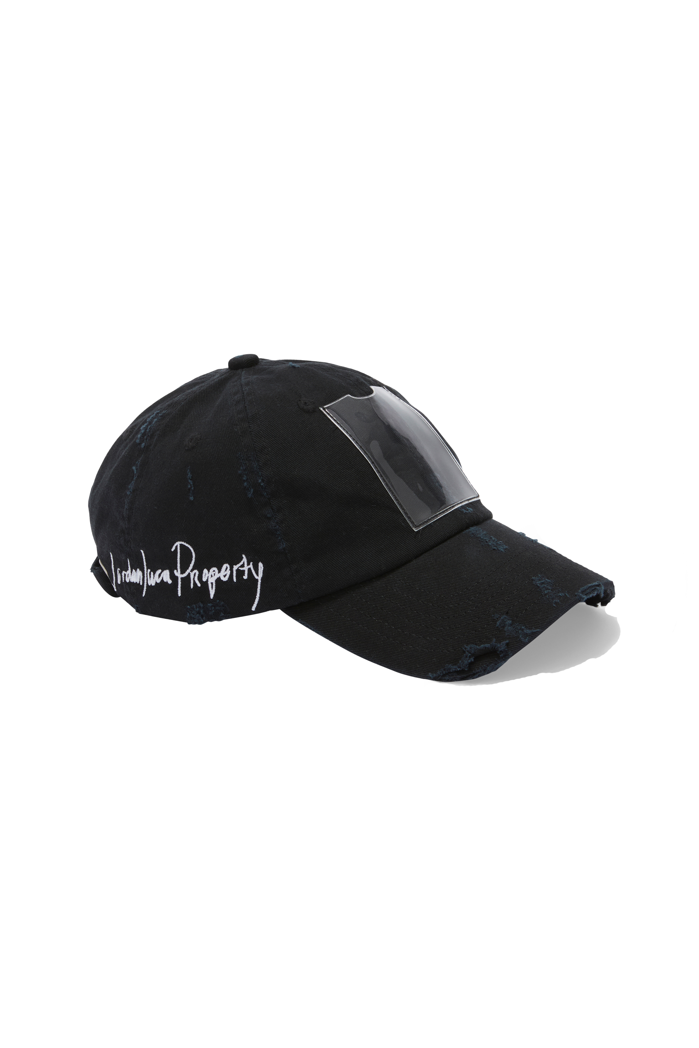 Distressed vesper cap black