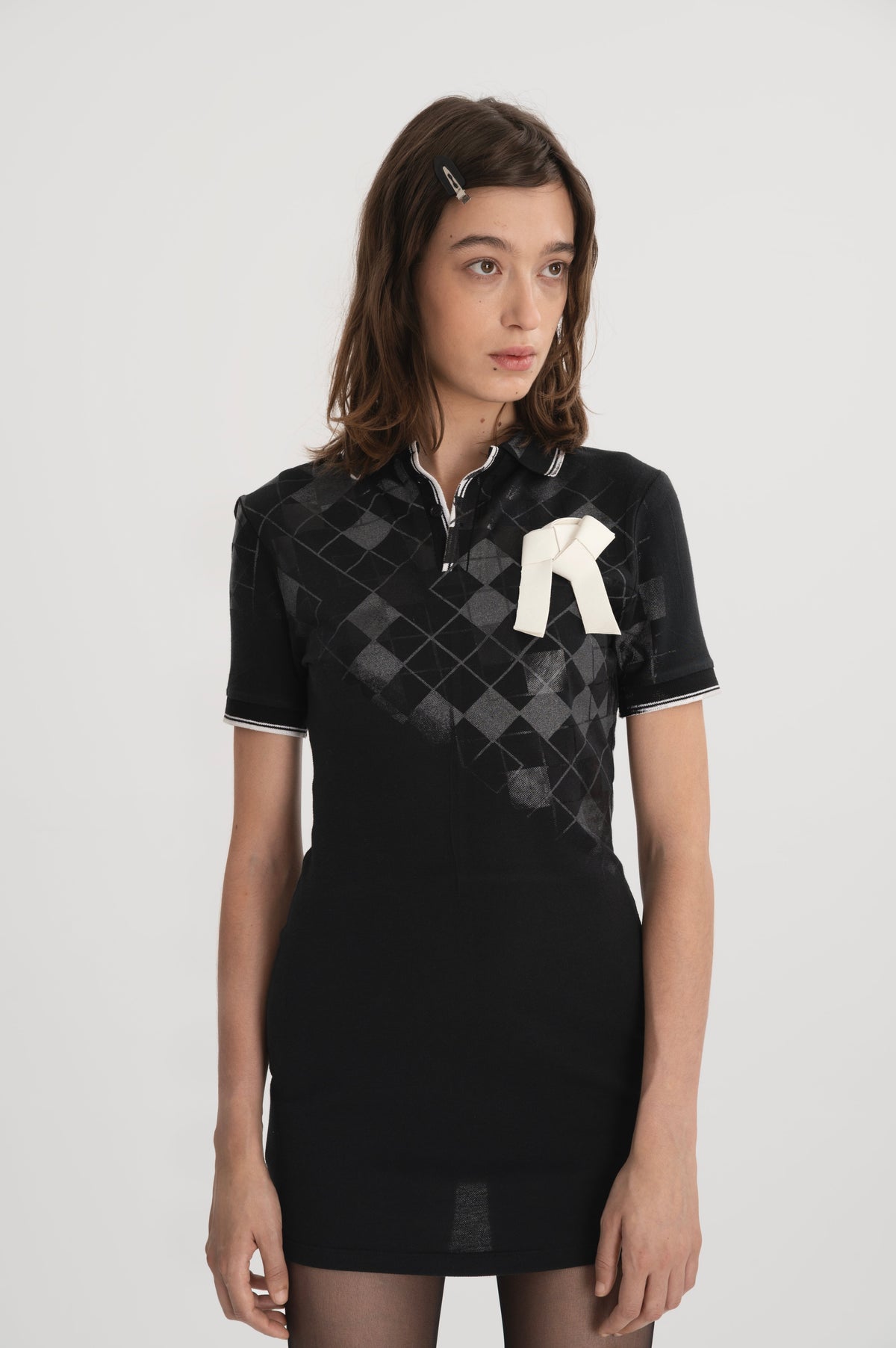 Grid polo dress