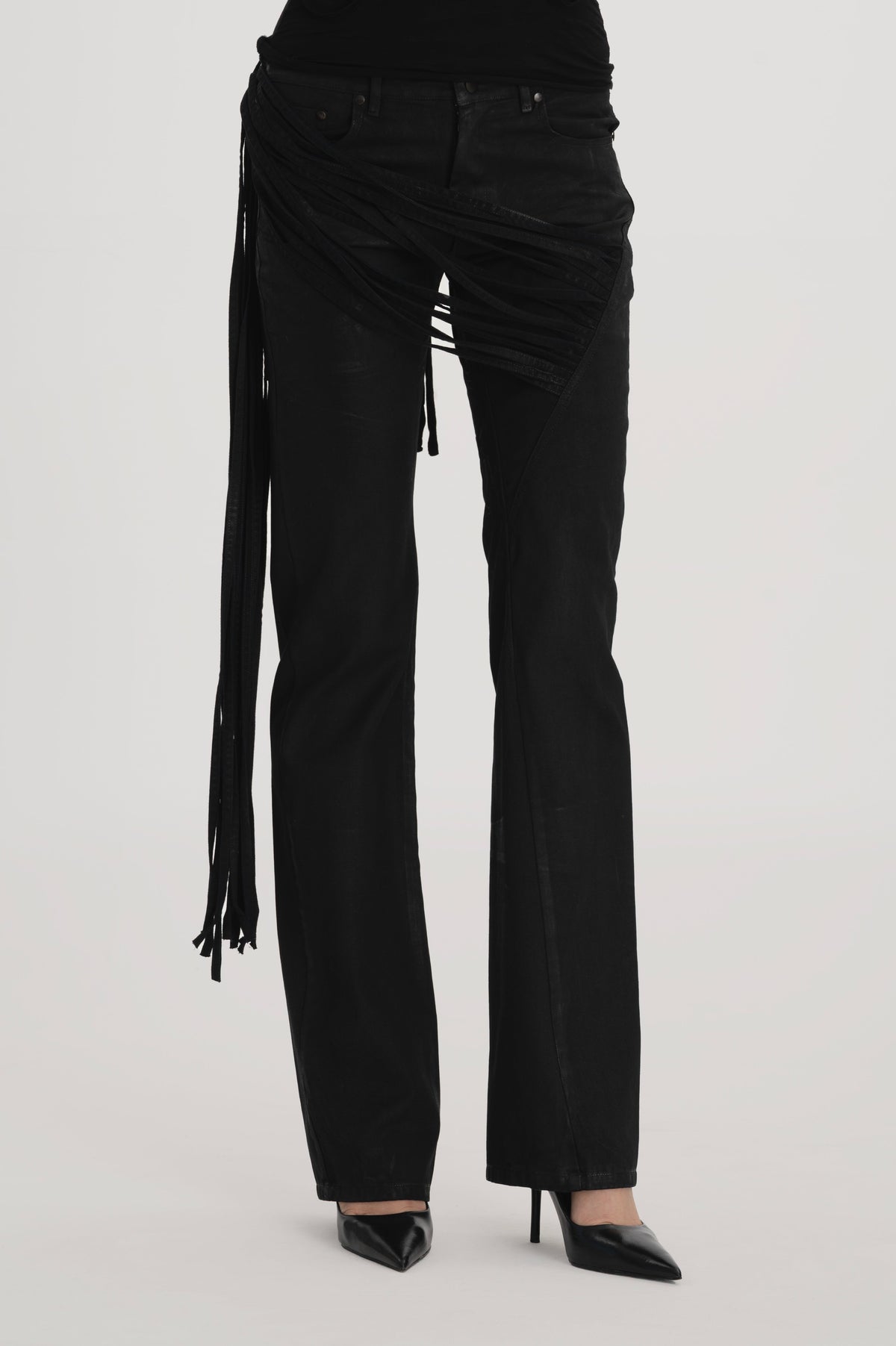150 jeans - black waxed