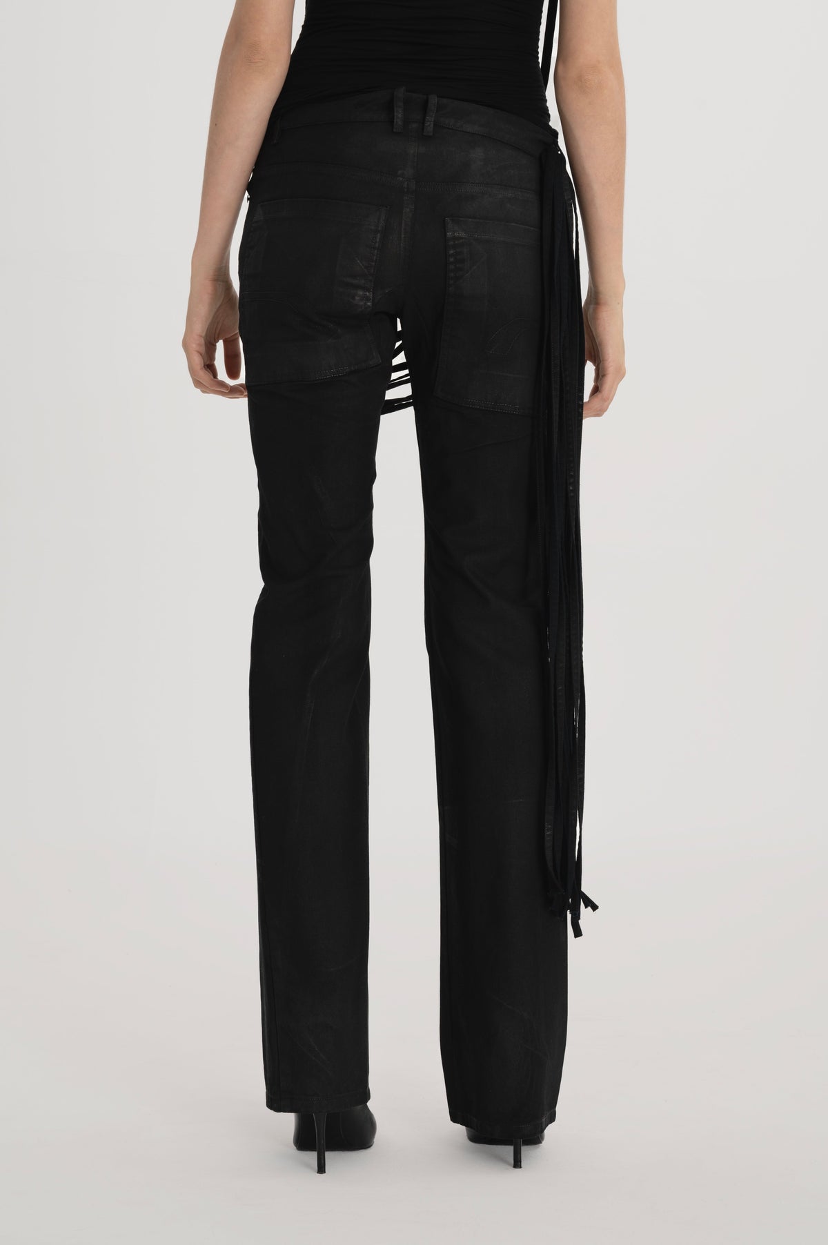 150 jeans - black waxed